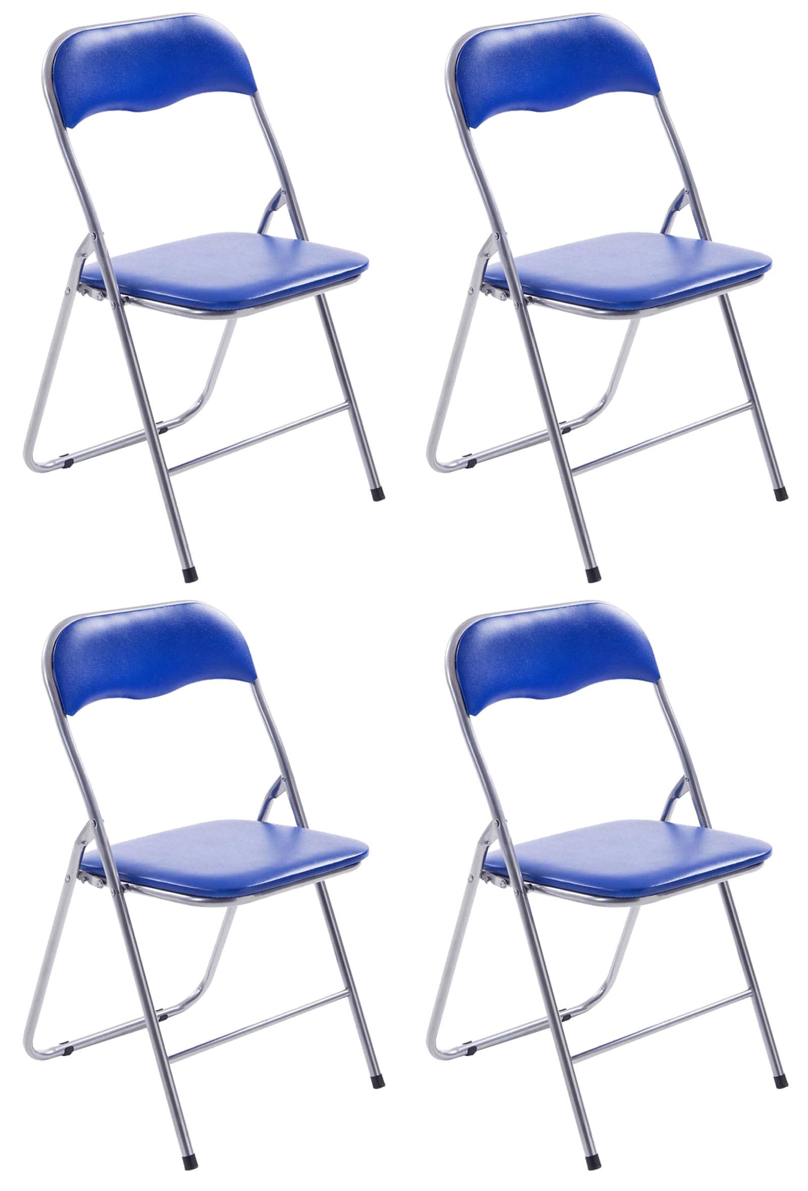 CLP 4er Set Klappstuhl Felix Gepolstert I K&uuml;chenstuhl Mit Metallgestell I Kunstleder PVC Sitz Gepolstert I St&uuml;hle Klappbar I Campingst&uuml;hle - Bild 1