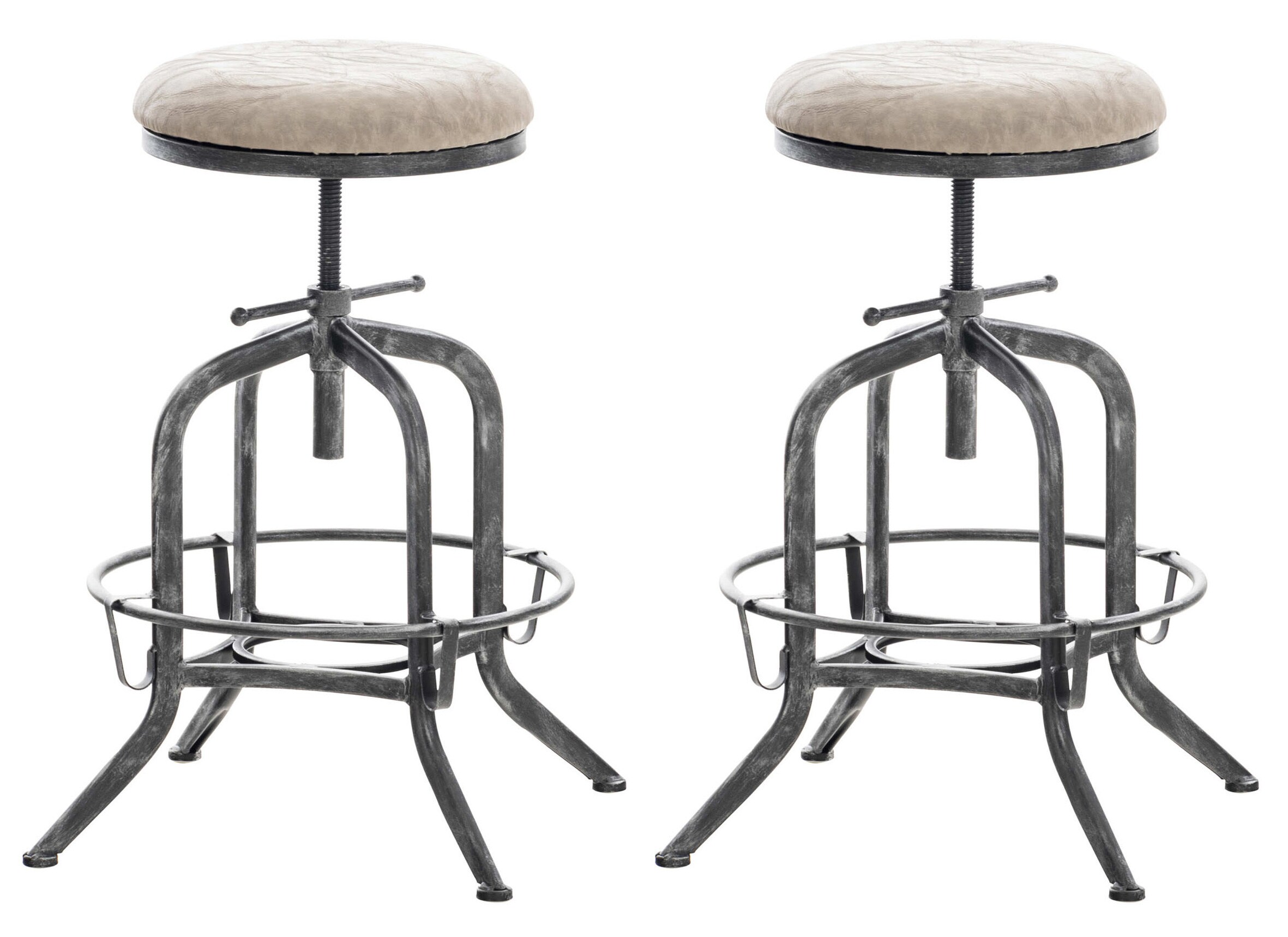 CLP 2er Set Barhocker Avadi Kunstleder I Tresenhocker Mit H&ouml;henverstellbarem Sitz I Thekenhocker Mit Fu&szlig;st&uuml;tze - Bild 1