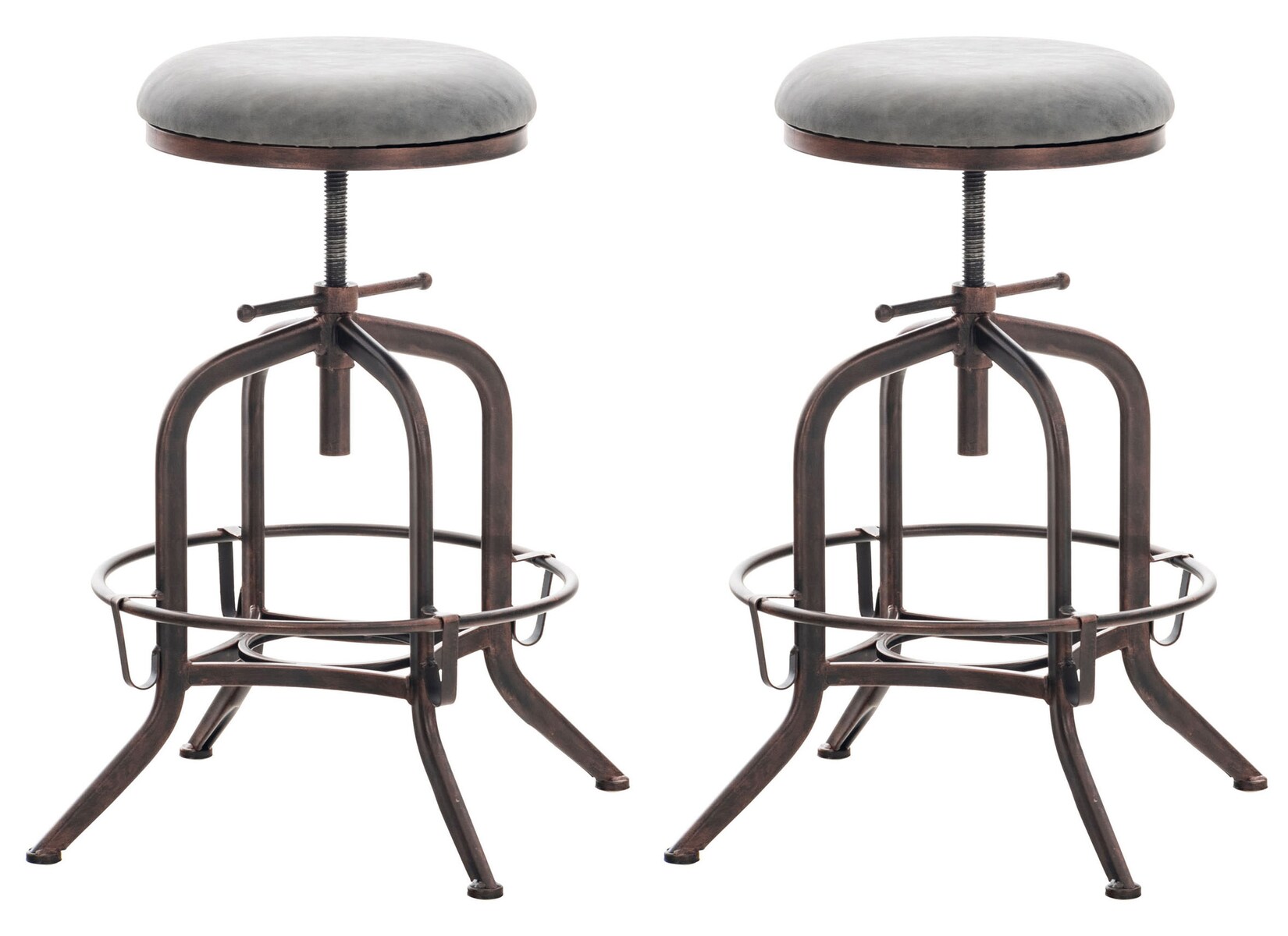 CLP 2er Set Barhocker Avadi Kunstleder I Tresenhocker Mit Höhenverstellbarem Sitz I Thekenhocker Mit Fußstütze | 04251756452537