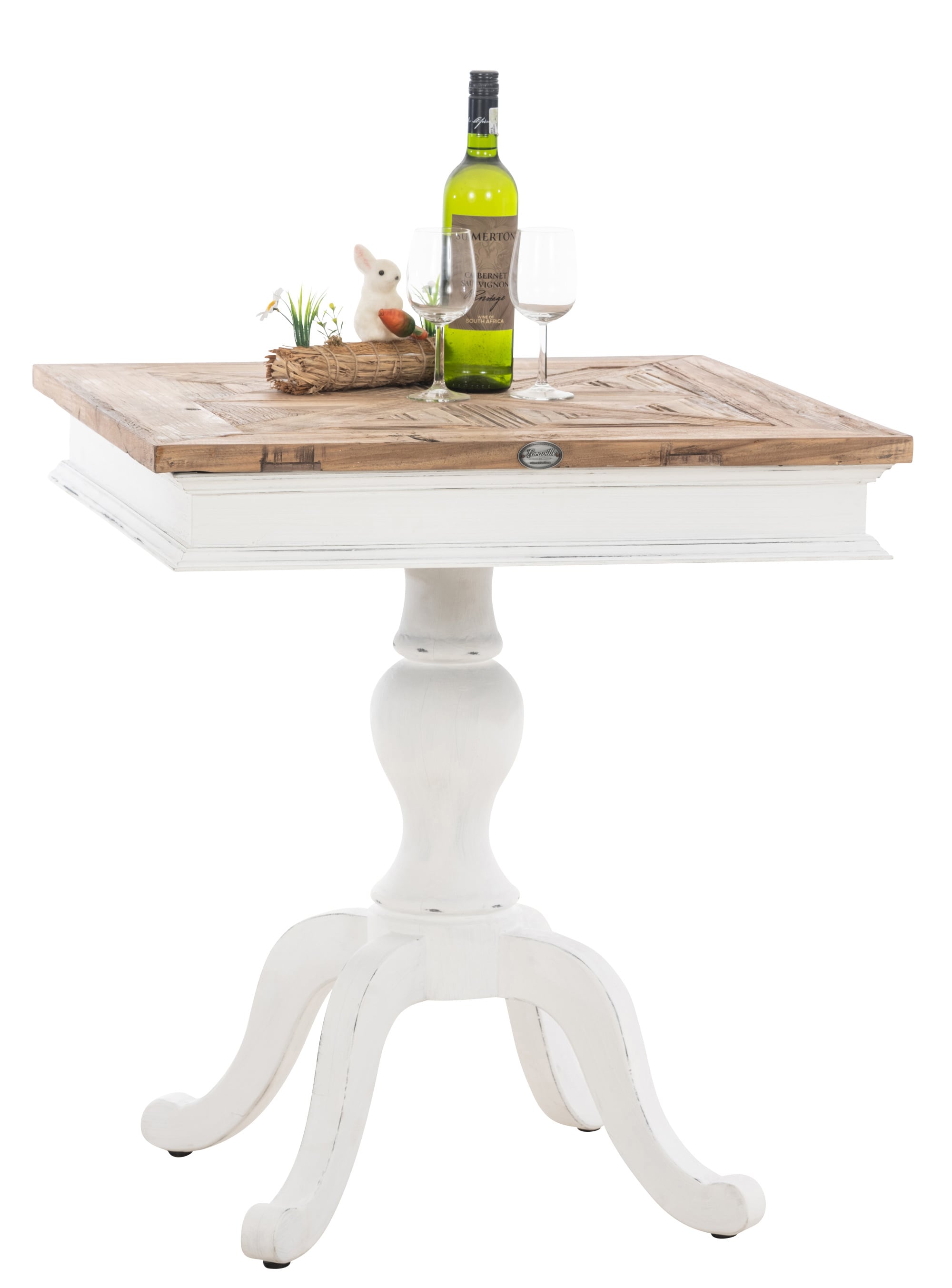 CLP K&uuml;chentisch Hammond Aus Ulmenholz | Bistrotisch Im Landhausstil I Massiver Tisch I Eckig - Bild 1