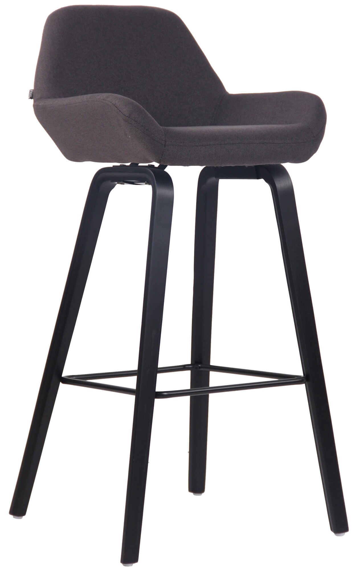 CLP Barhocker Newnan Stoff 4-Fu&szlig; Gestell I Thekenhocker Mit Eichenholzgestell I Barstuhl Mit Fu&szlig;st&uuml;tze Tresenstuhl Thekenstuhl - Bild 1