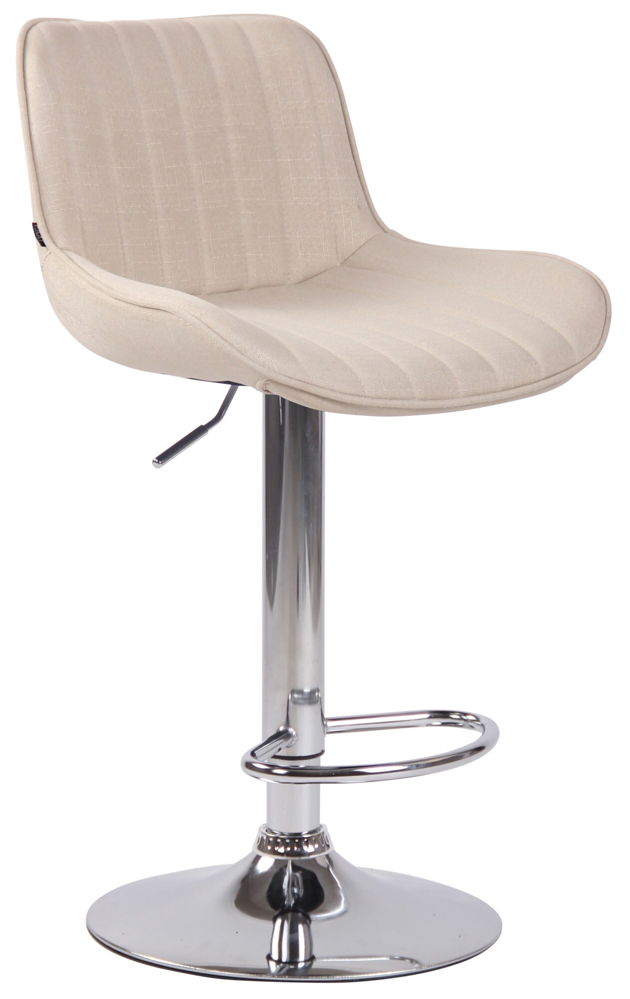 CLP Barhocker Lentini Stoff I Thekenhocker H&ouml;henverstellbar I Barstuhl Mit Fu&szlig;st&uuml;tze I 360&deg; Drehbar I Tresenhocker Mit Trompetenfu&szlig; - Bild 1