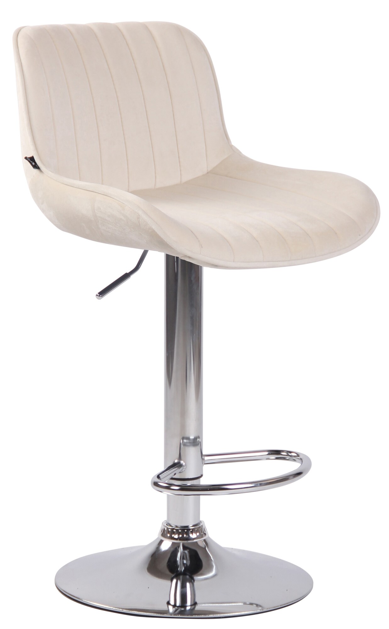 CLP Barhocker Lentini Samt I Thekenhocker H&ouml;henverstellbar I Barstuhl Mit Fu&szlig;st&uuml;tze I 360&deg; Drehbar I Tresenhocker Mit Trompetenfu&szlig; - Bild 1