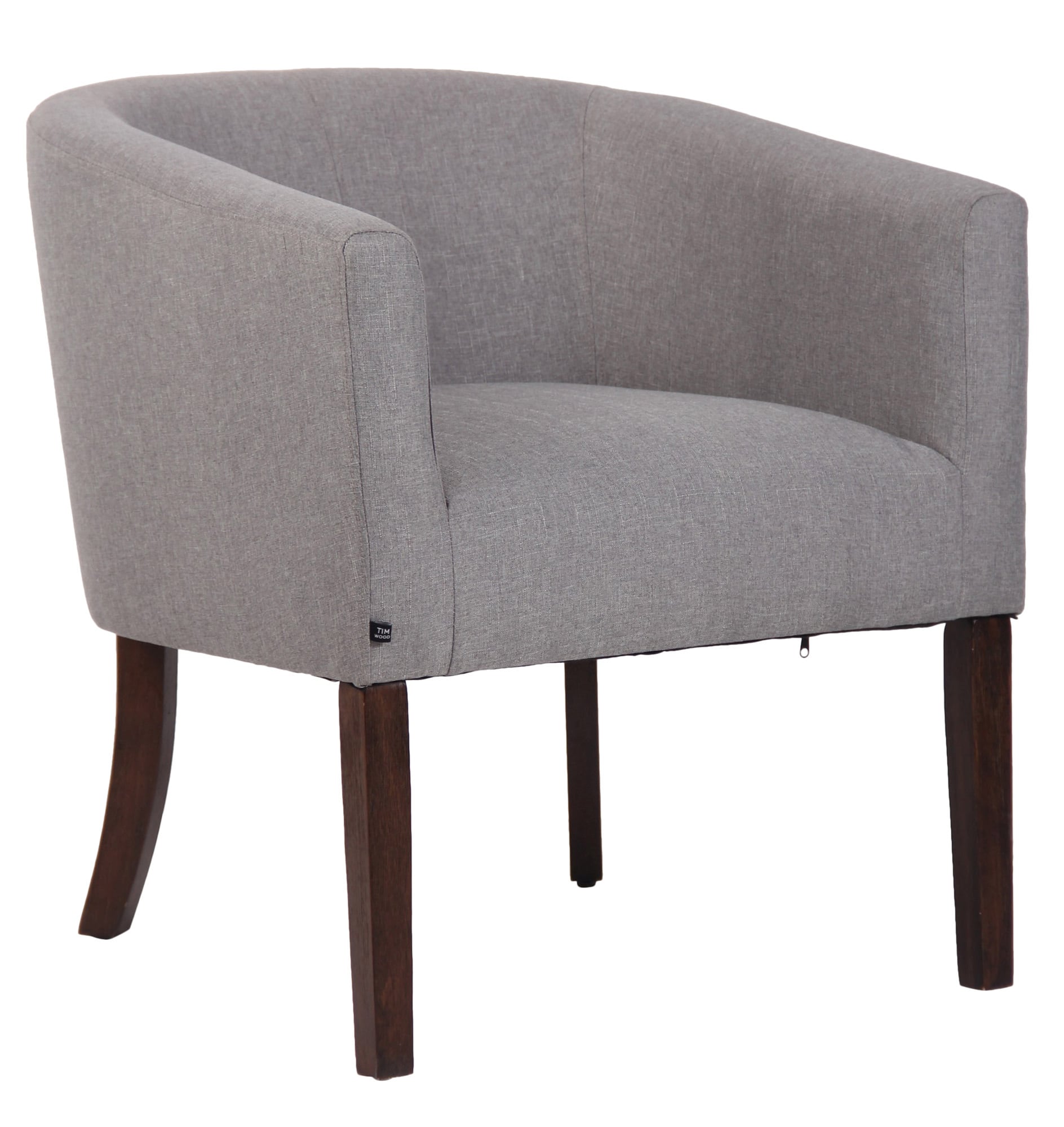 CLP Sessel Nemea Stoff I Loungesessel Mit Gestell Aus Kautschukholz I Mit Bodenschonern - Bild 1