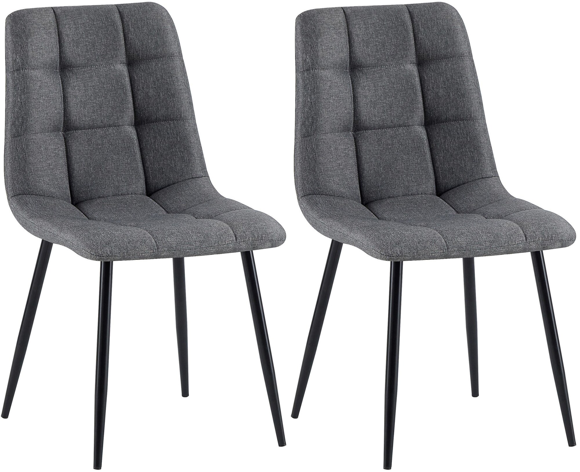 CLP 2er Set Esszimmerstuhl Tilde, K&uuml;chenst&uuml;hle gepolstert mit gestepptem Bezug, Polsterst&uuml;hle mit Metallgestell, bis 150 kg belastbar - Bild 1