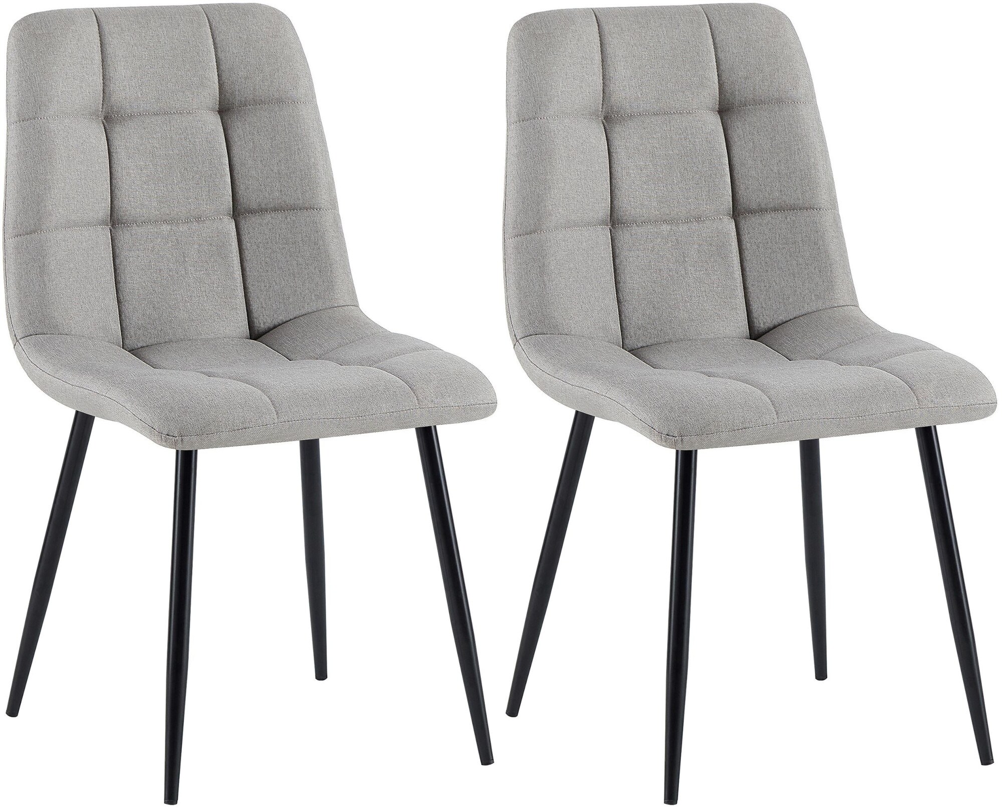 CLP 2er Set Esszimmerstuhl Tilde, K&uuml;chenst&uuml;hle gepolstert mit gestepptem Bezug, Polsterst&uuml;hle mit Metallgestell, bis 150 kg belastbar - Bild 1