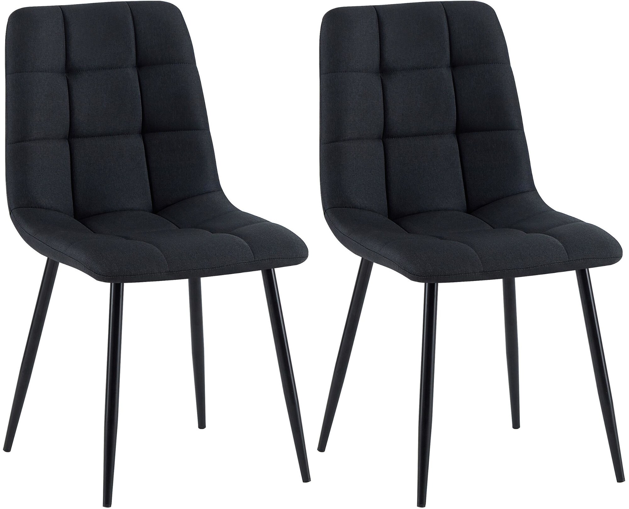 CLP 2er Set Esszimmerstuhl Tilde, K&uuml;chenst&uuml;hle gepolstert mit gestepptem Bezug, Polsterst&uuml;hle mit Metallgestell, bis 150 kg belastbar - Bild 1