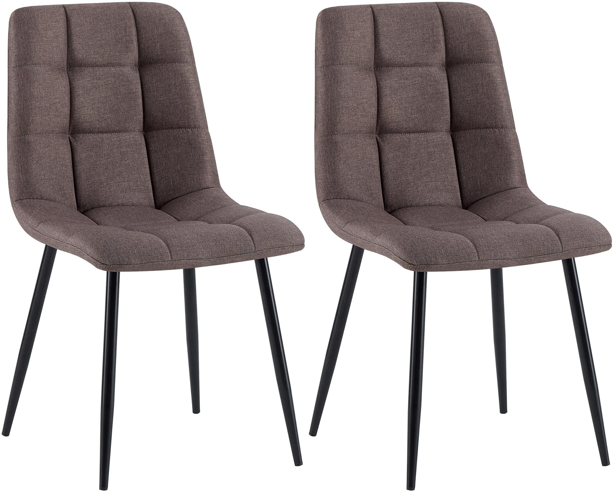 CLP 2er Set Esszimmerstuhl Tilde, K&uuml;chenst&uuml;hle gepolstert mit gestepptem Bezug, Polsterst&uuml;hle mit Metallgestell, bis 150 kg belastbar - Bild 1