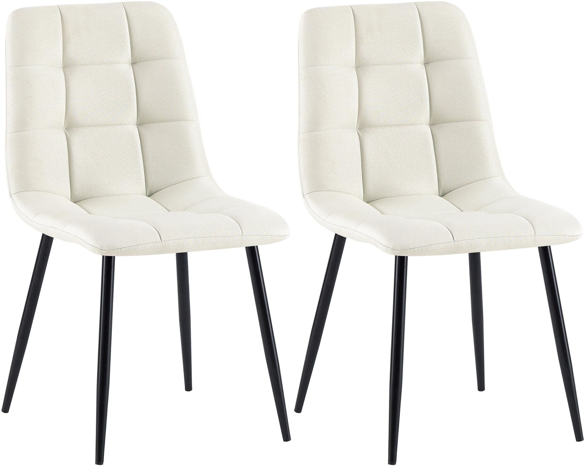 CLP 2er Set Esszimmerstuhl Tilde, K&uuml;chenst&uuml;hle gepolstert mit gestepptem Bezug, Polsterst&uuml;hle mit Metallgestell, bis 150 kg belastbar - Bild 1