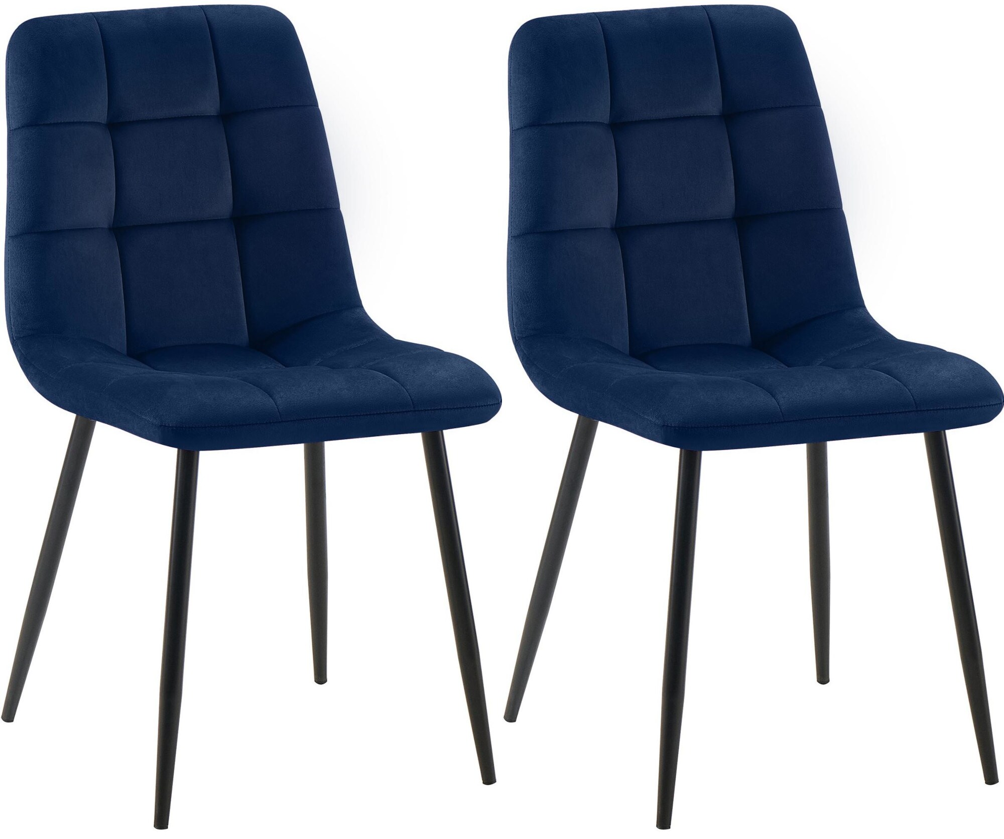 CLP 2er Set Esszimmerstuhl Tilde, K&uuml;chenst&uuml;hle gepolstert mit gestepptem Bezug, Polsterst&uuml;hle mit Metallgestell, bis 150 kg belastbar - Bild 1