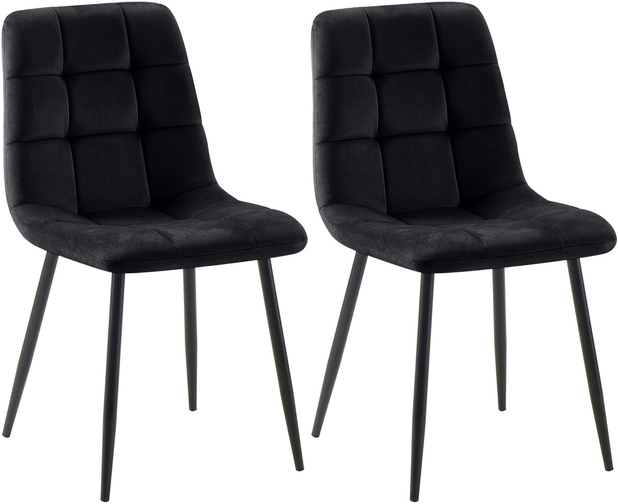 CLP 2er Set Esszimmerstuhl Tilde, K&uuml;chenst&uuml;hle gepolstert mit gestepptem Bezug, Polsterst&uuml;hle mit Metallgestell, bis 150 kg belastbar - Bild 1