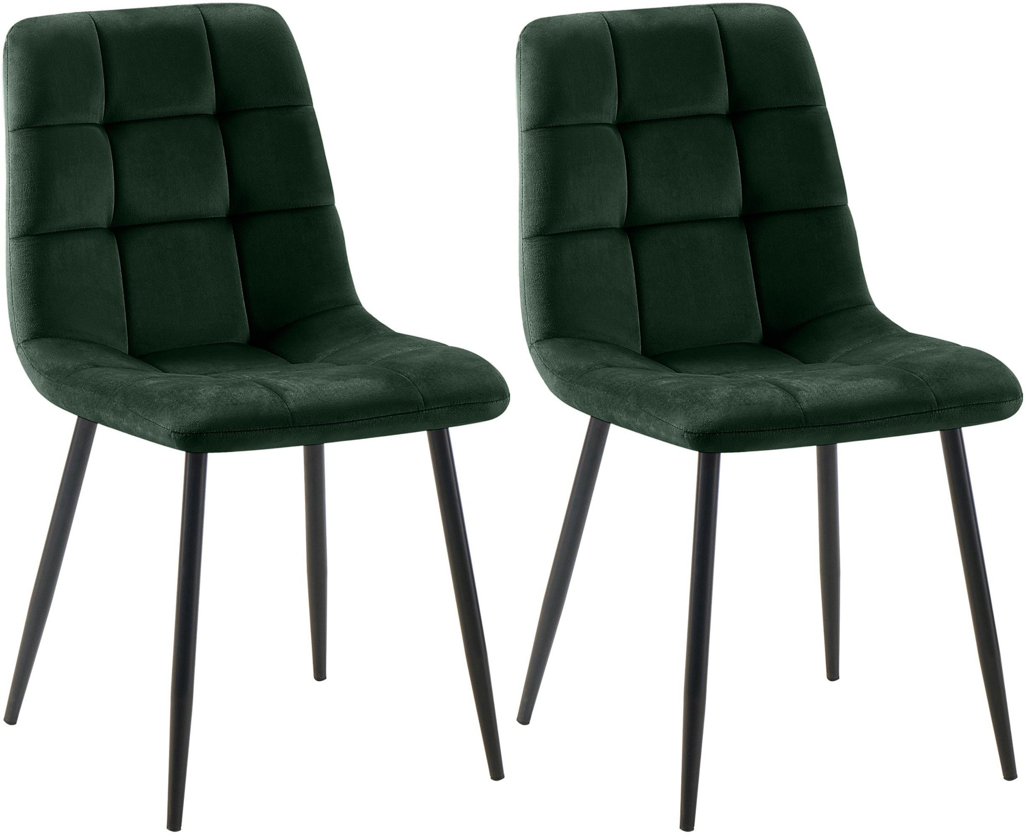 CLP 2er Set Esszimmerstuhl Tilde, K&uuml;chenst&uuml;hle gepolstert mit gestepptem Bezug, Polsterst&uuml;hle mit Metallgestell, bis 150 kg belastbar - Bild 1