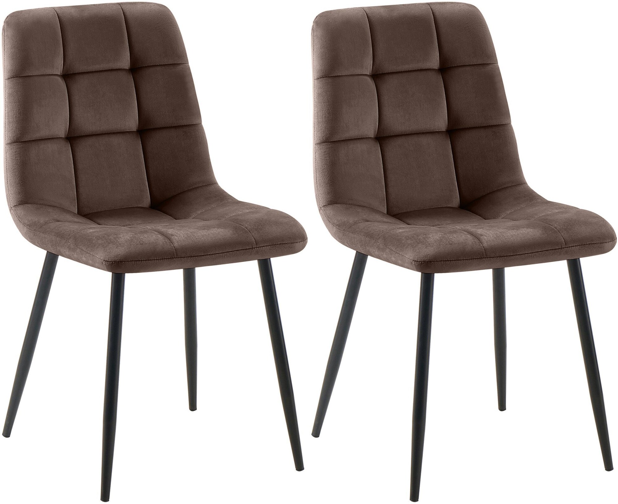 CLP 2er Set Esszimmerstuhl Tilde, K&uuml;chenst&uuml;hle gepolstert mit gestepptem Bezug, Polsterst&uuml;hle mit Metallgestell, bis 150 kg belastbar - Bild 1