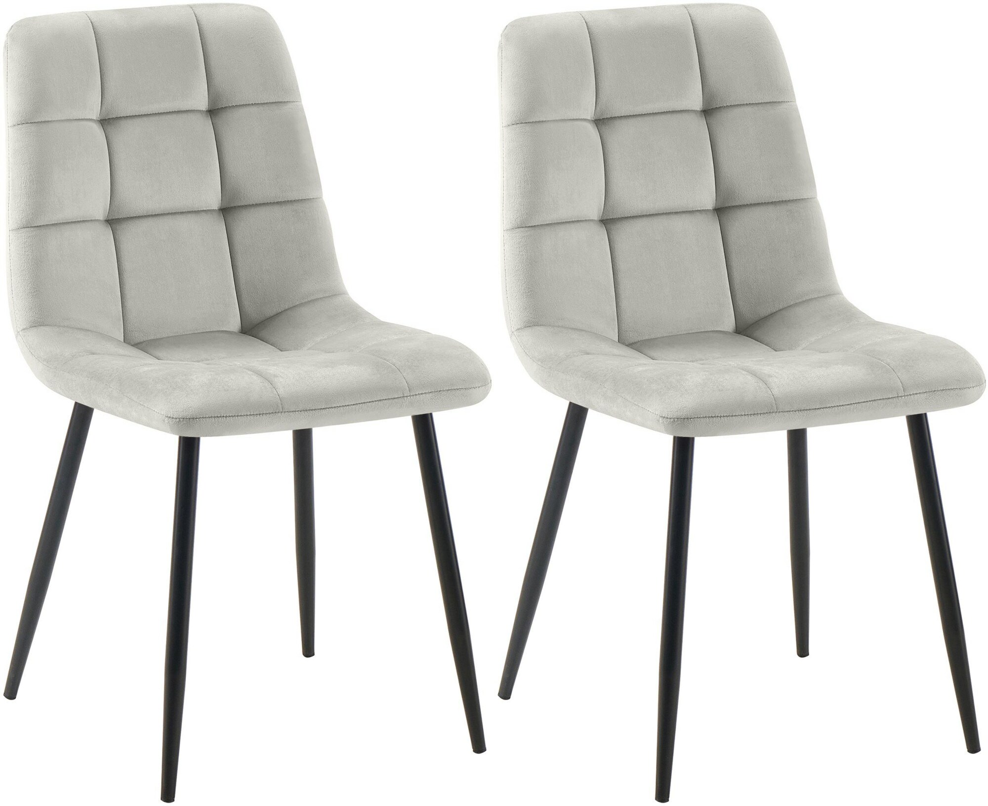 CLP 2er Set Esszimmerstuhl Tilde, K&uuml;chenst&uuml;hle gepolstert mit gestepptem Bezug, Polsterst&uuml;hle mit Metallgestell, bis 150 kg belastbar - Bild 1