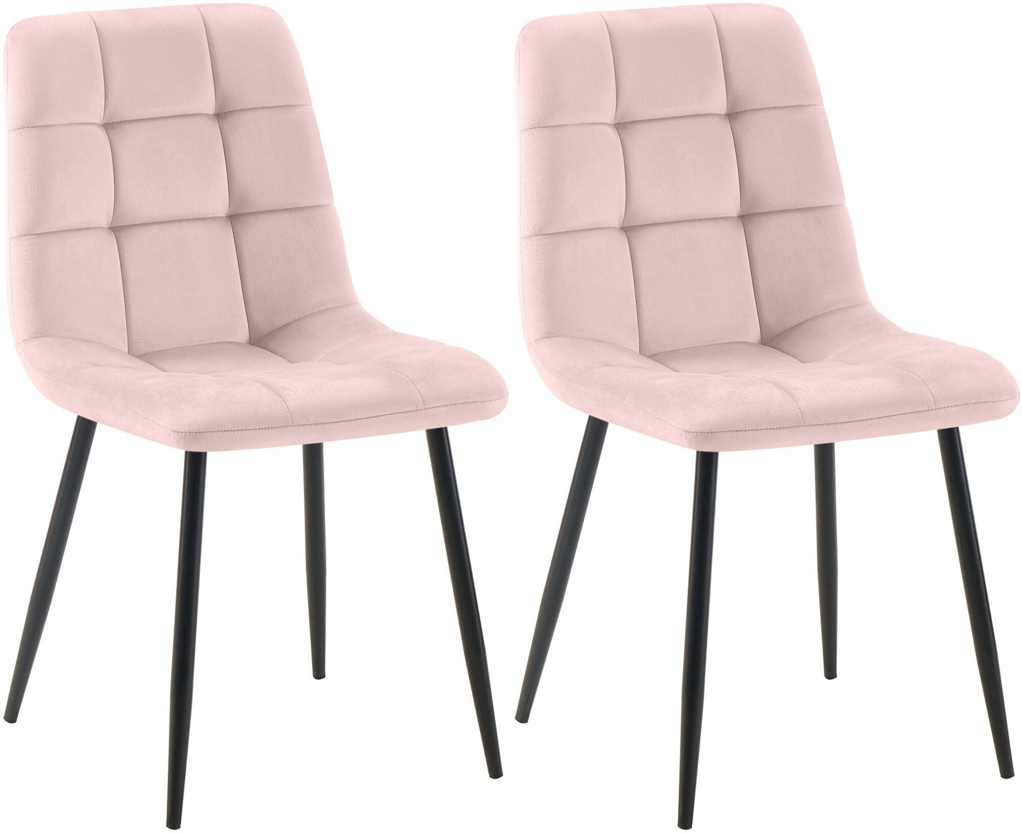 CLP 2er Set Esszimmerstuhl Tilde, K&uuml;chenst&uuml;hle gepolstert mit gestepptem Bezug, Polsterst&uuml;hle mit Metallgestell, bis 150 kg belastbar - Bild 1