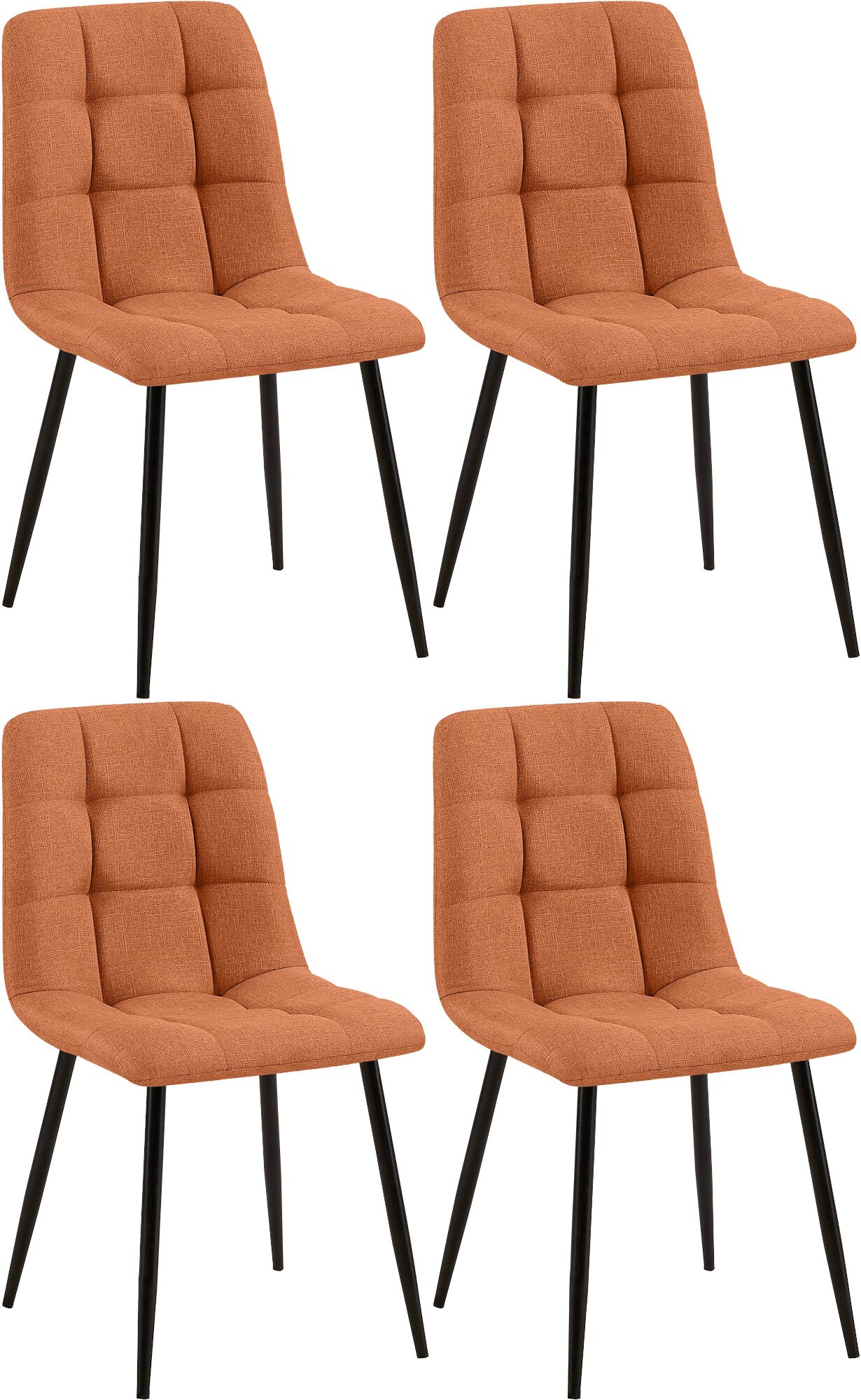 CLP 4er Set Esszimmerstuhl Tilde, K&uuml;chenst&uuml;hle gepolstert mit gestepptem Bezug, Polsterst&uuml;hle mit Metallgestell, bis 150 kg belastbar - Bild 1