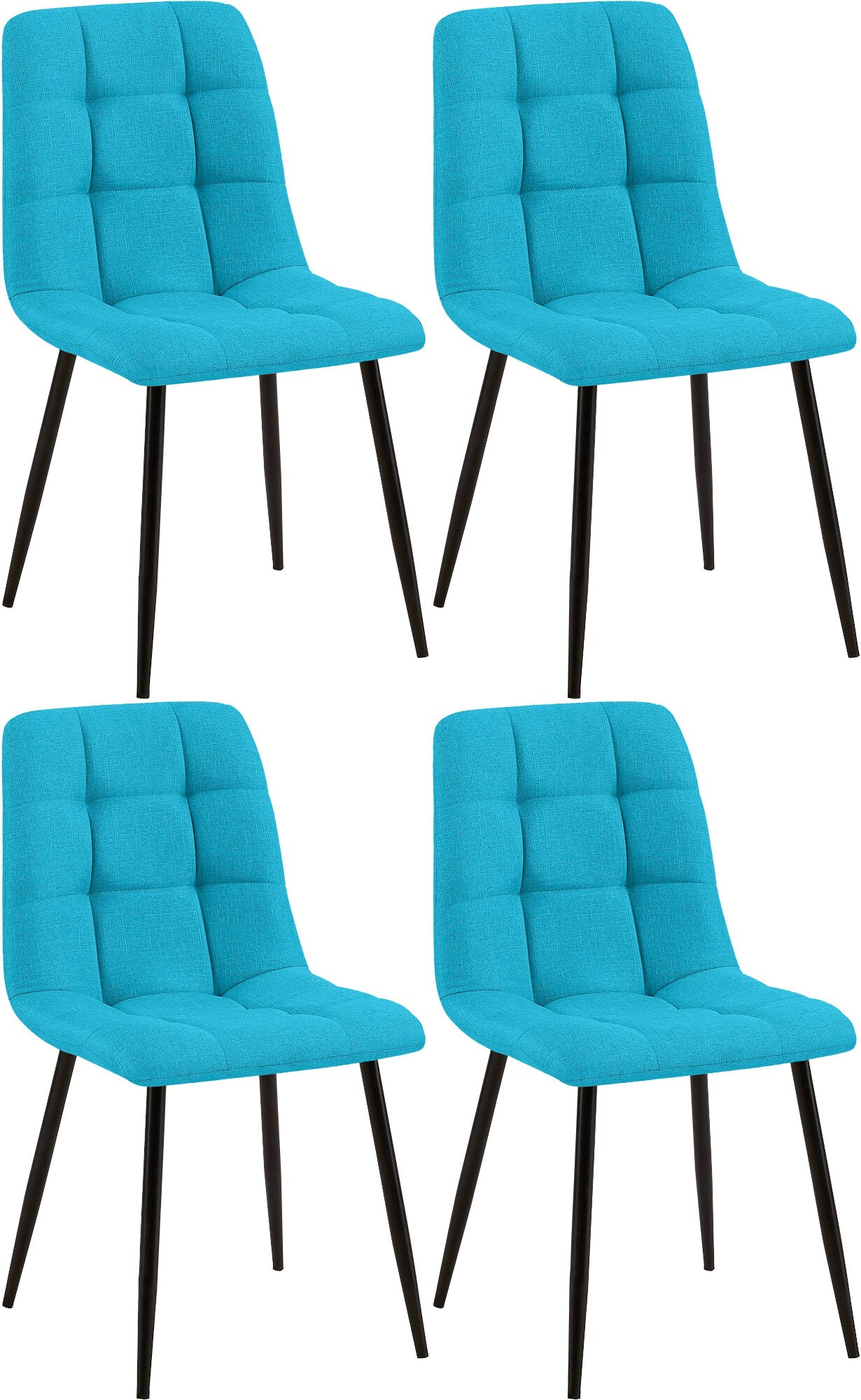 CLP 4er Set Esszimmerstuhl Tilde, K&uuml;chenst&uuml;hle gepolstert mit gestepptem Bezug, Polsterst&uuml;hle mit Metallgestell, bis 150 kg belastbar - Bild 1