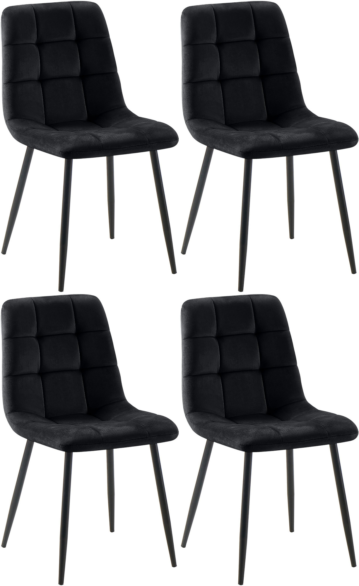 CLP 4er Set Esszimmerstuhl Tilde, K&uuml;chenst&uuml;hle gepolstert mit gestepptem Bezug, Polsterst&uuml;hle mit Metallgestell, bis 150 kg belastbar - Bild 1