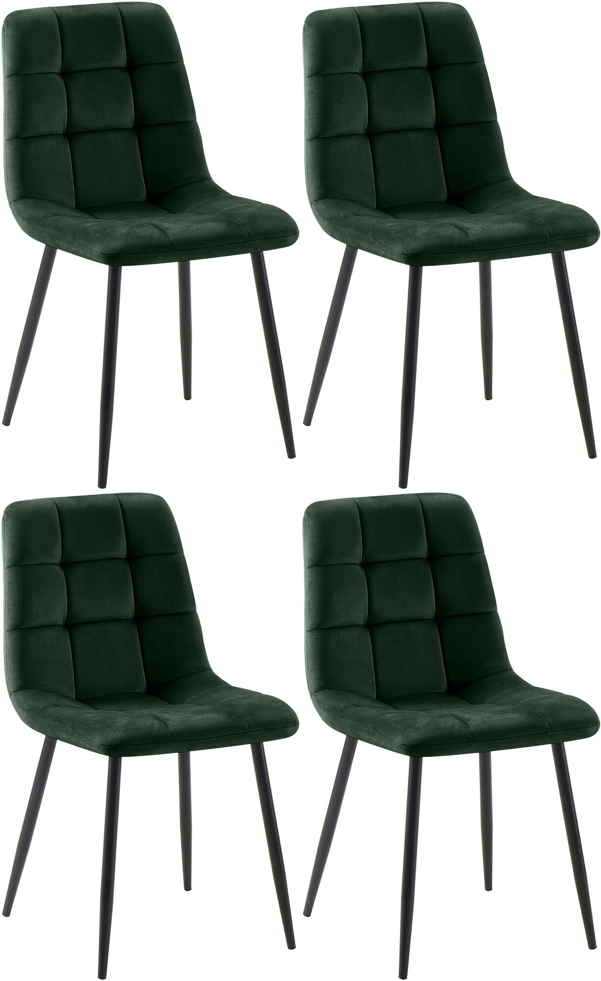 CLP 4er Set Esszimmerstuhl Tilde, K&uuml;chenst&uuml;hle gepolstert mit gestepptem Bezug, Polsterst&uuml;hle mit Metallgestell, bis 150 kg belastbar - Bild 1