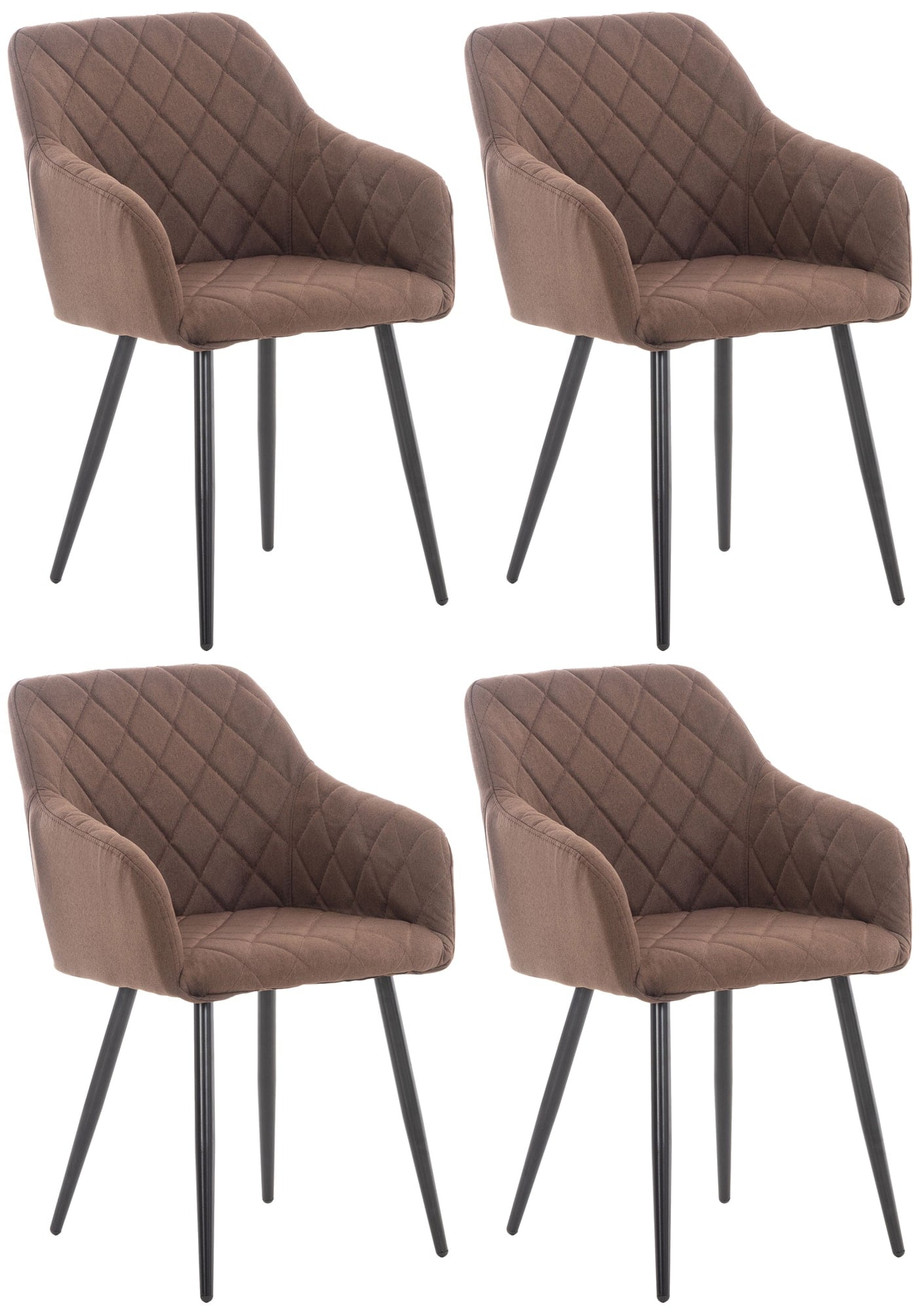 CLP 4er Set Esszimmerstuhl Shila I Samt I Stoff I Gesteppt I Mit Bodenschonern - Bild 1