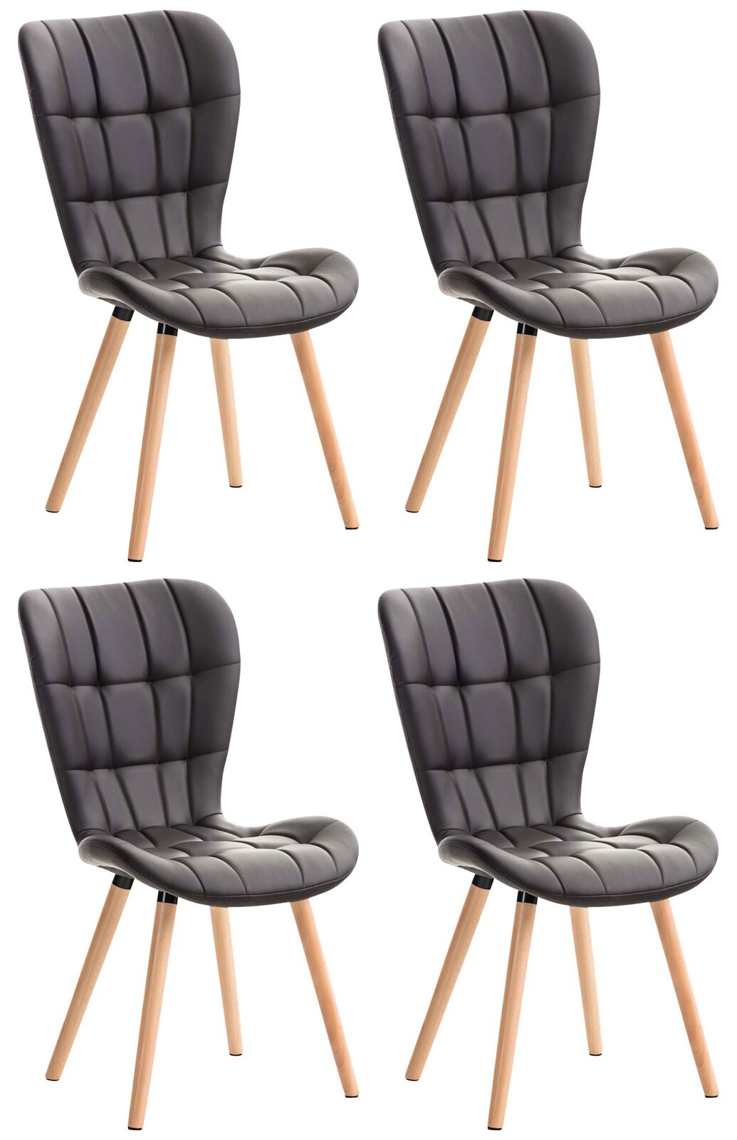 CLP 4er Set Esszimmerstuhl Elda Mit Polsterung Und Kunstlederbezug I Lehnst&uuml;hle I Polsterst&uuml;hle - Bild 1