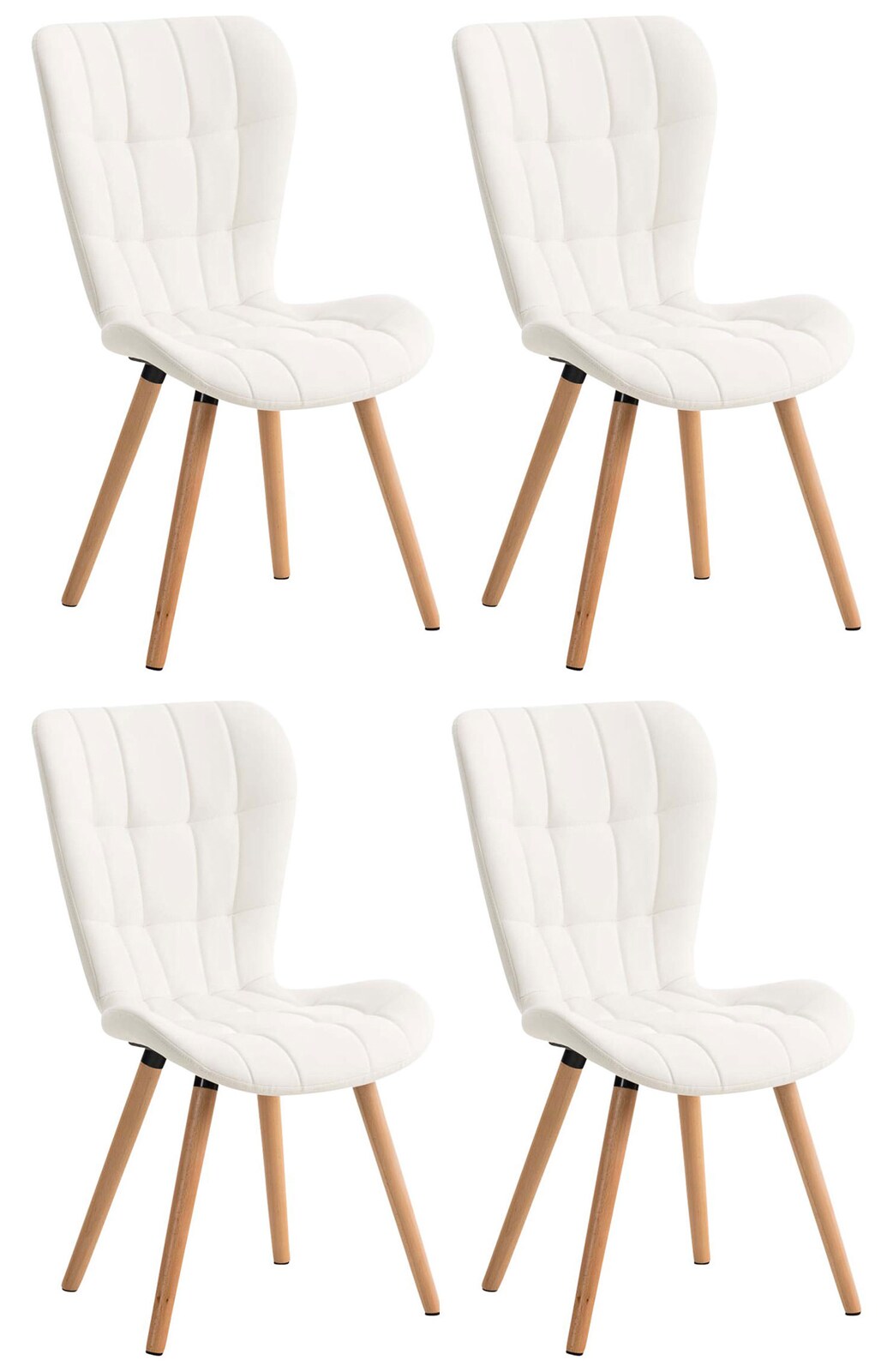 CLP 4er Set Esszimmerstuhl Elda Mit Polsterung Und Kunstlederbezug I Lehnst&uuml;hle I Polsterst&uuml;hle - Bild 1