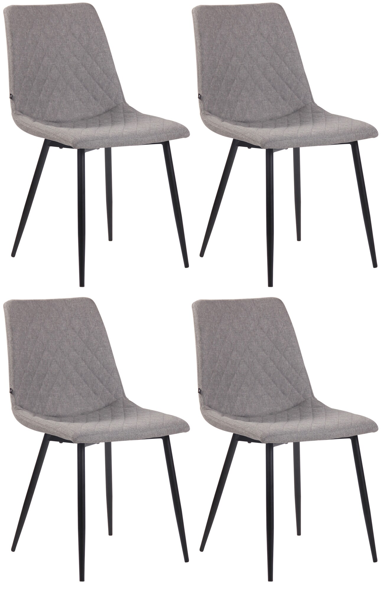 CLP 4er Set Esszimmerst&uuml;hleTelde Stoff I K&uuml;chenstuhl Sitz Gesteppt I Polsterstuhl Mit Metallgestell I Lehnstuhl I Besucherstuhl - Bild 1