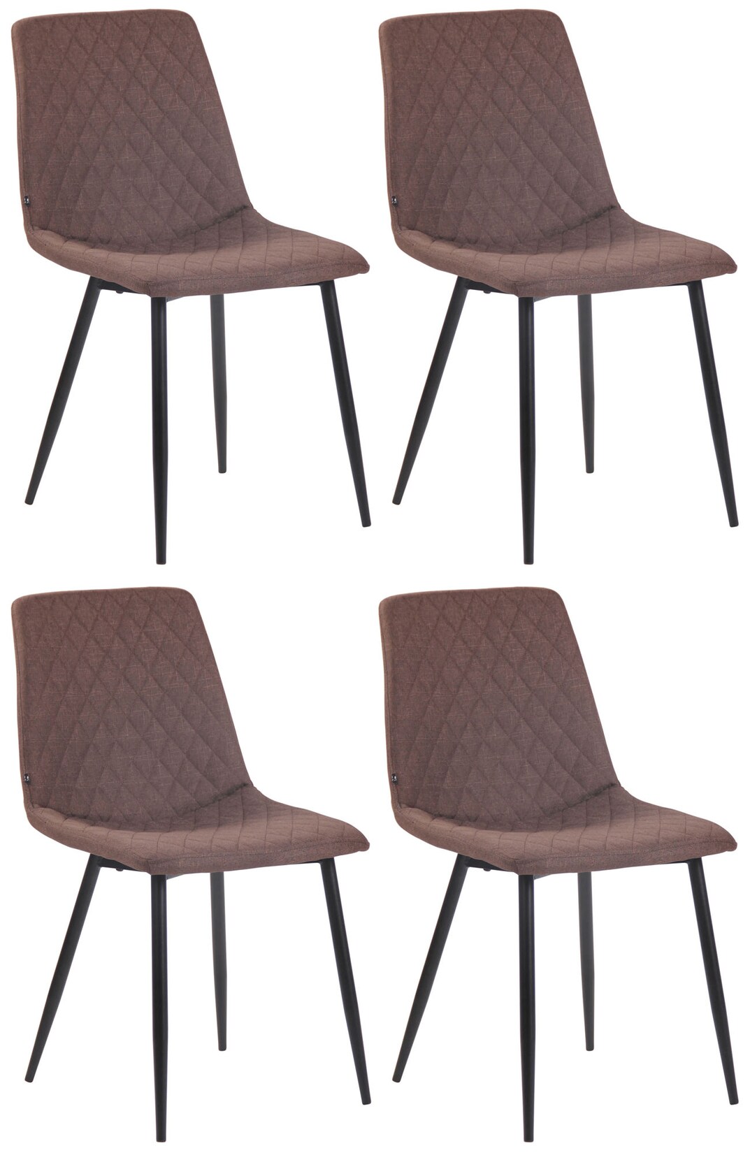 CLP 4er Set EsszimmerstühleTelde Stoff I Küchenstuhl Sitz Gesteppt I Polsterstuhl Mit Metallgestell I Lehnstuhl I Besucherstuhl | 04251756457068