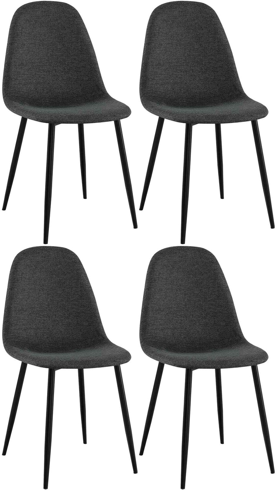 CLP Esszimmerstühle 4er Set Napier, bequeme Küchenstühle gepolstert, Polsterstühle Esszimmer mit Rückenlehne, bis 150 kg belastbar