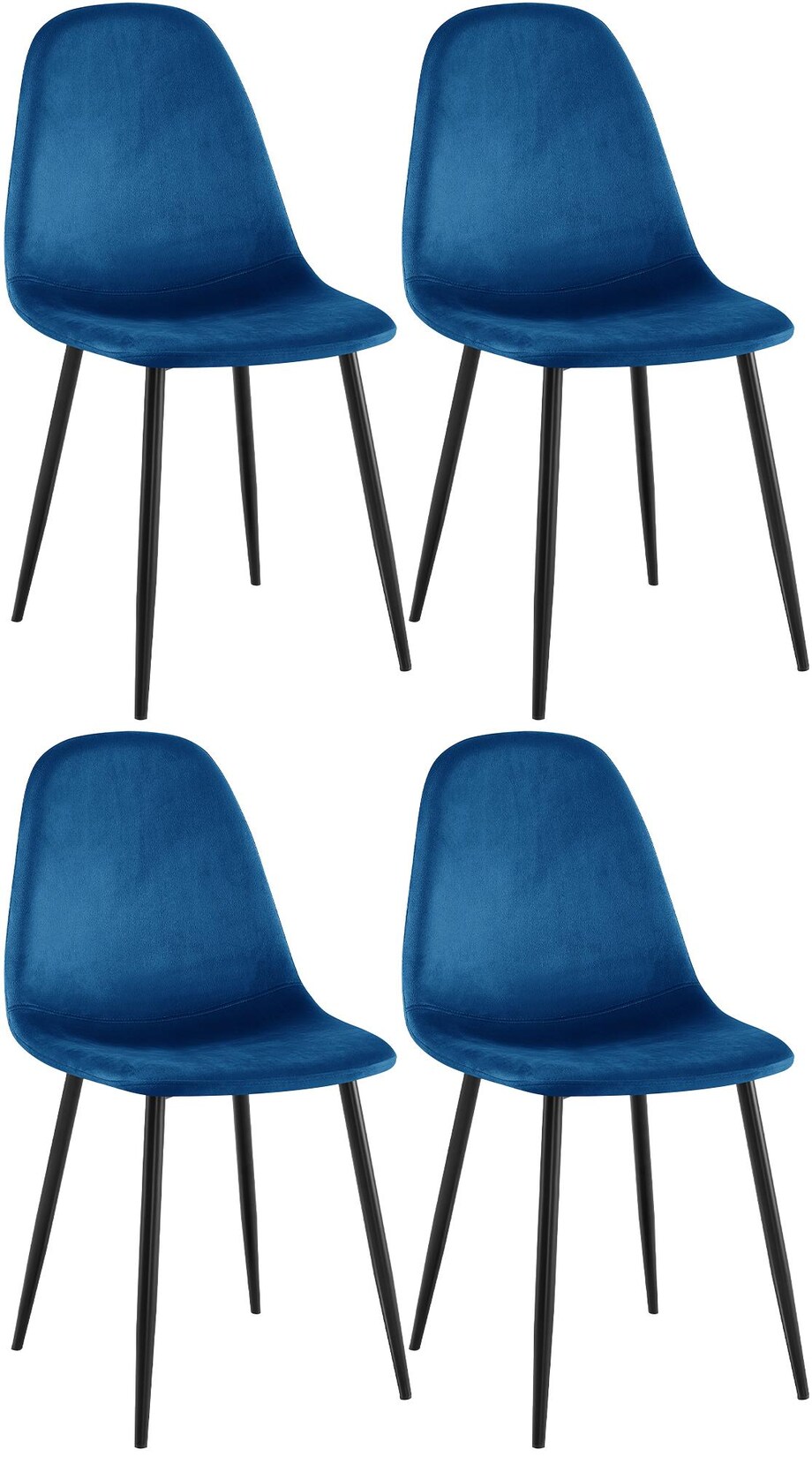 CLP Esszimmerstühle 4er Set Napier, bequeme Küchenstühle gepolstert, Polsterstühle Esszimmer mit Rückenlehne, bis 150 kg belastbar