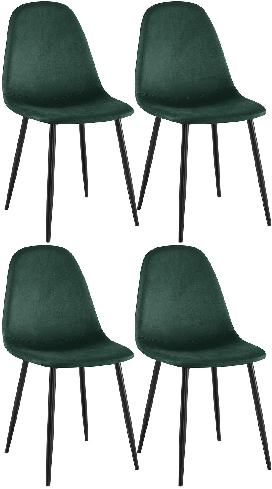 CLP Esszimmerstühle 4er Set Napier, bequeme Küchenstühle gepolstert, Polsterstühle Esszimmer mit Rückenlehne, bis 150 kg belastbar
