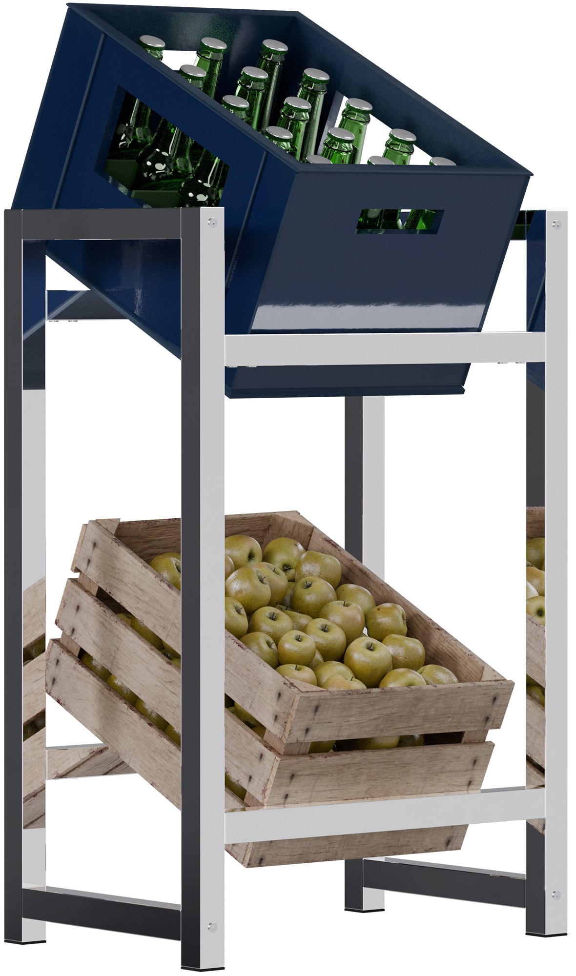 CLP Getr&auml;nkekistenst&auml;nder Metall freistehend Stack, platzsparendes Getr&auml;nkekistenregal robust und platzsparend f&uuml;r Getr&auml;nkekisten - Bild 1