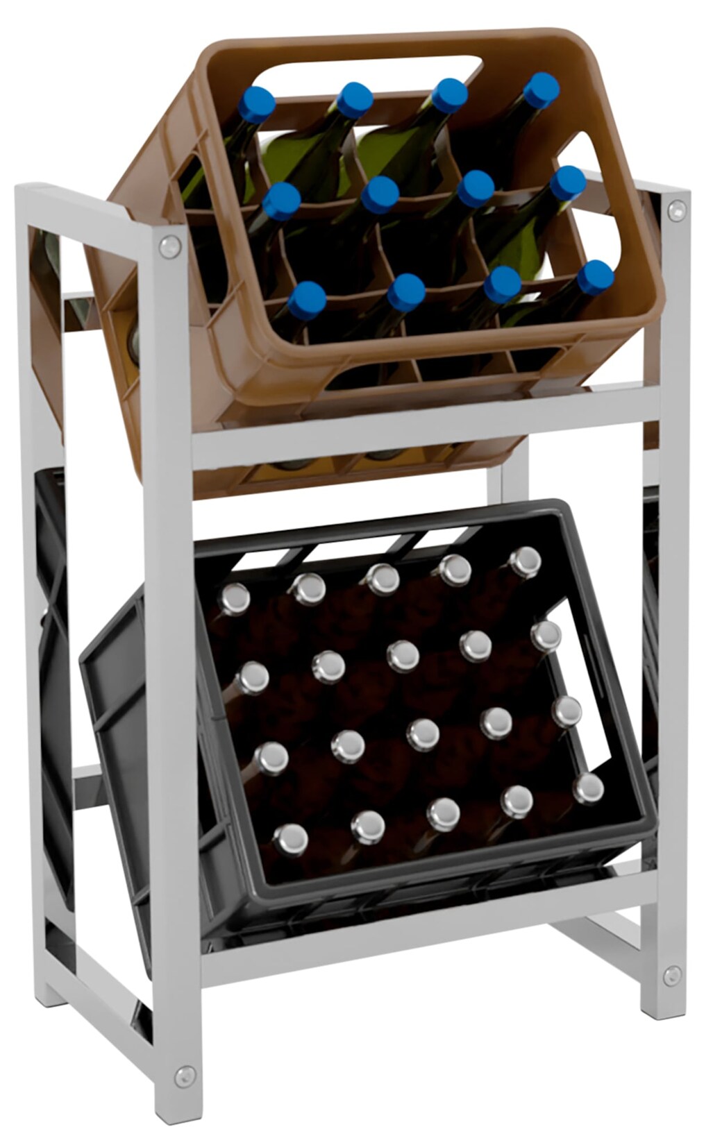 CLP Getränkekistenständer Stack I Platzsparendes robustes Kistenregal für Getränkekisten I In verschiedenen Größen und Farben erhältlich