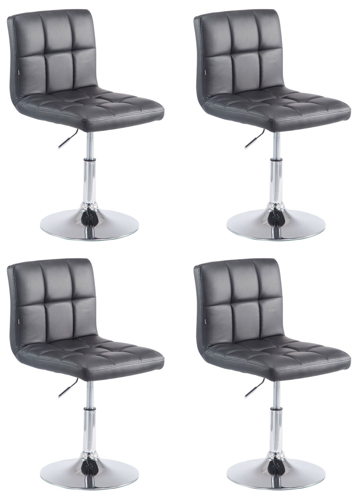 CLP 4er Set Drehstühle Palma V2 Mit Hochwertiger Polsterung Und Kunstlederbezug I Drehbare Höhenverstellbare Esszimmerstühle