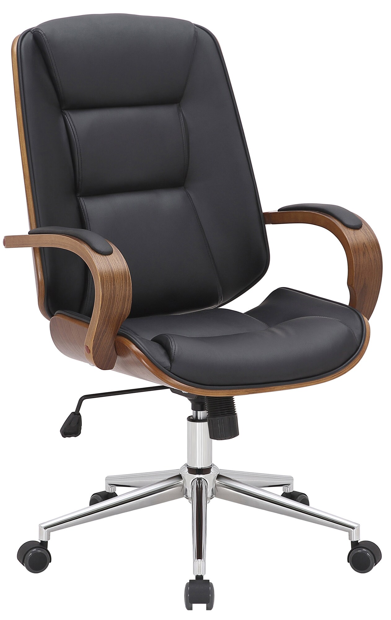 CLP B&uuml;rostuhl Yankton Kunstleder I Chefsessel Mit Lehne I H&ouml;henverstellbarer Schreibtischstuhl Mit Chromgestell - Bild 1