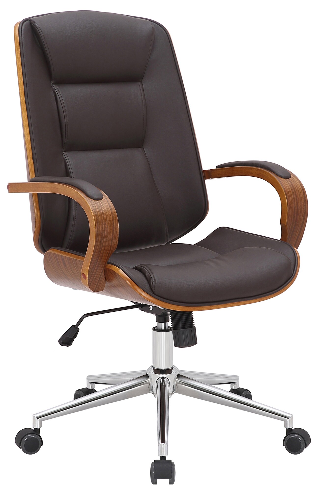 CLP B&uuml;rostuhl Yankton Kunstleder I Chefsessel Mit Lehne I H&ouml;henverstellbarer Schreibtischstuhl Mit Chromgestell - Bild 1