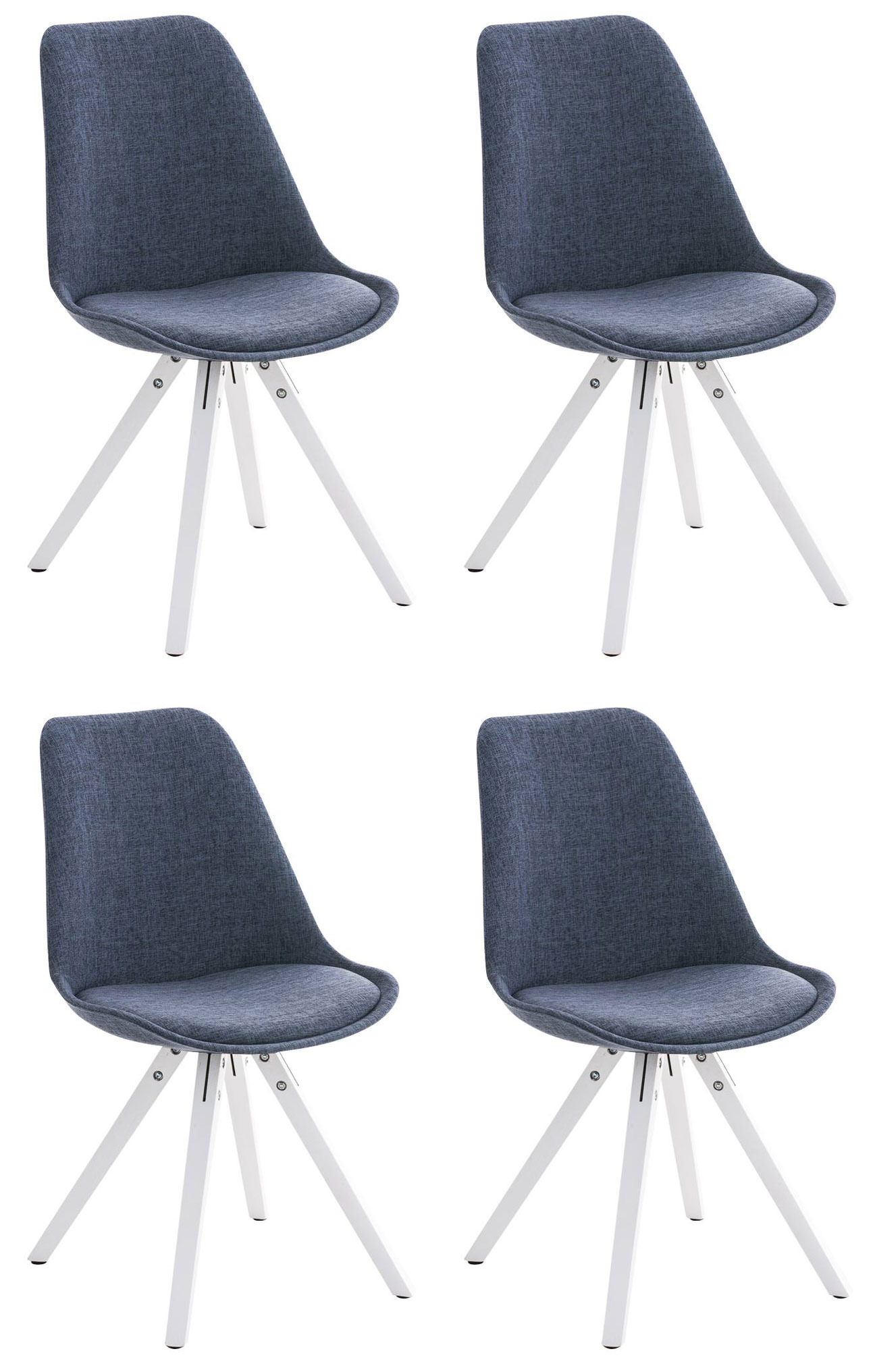 CLP 4er Set St&uuml;hle Pegleg Stoff Square I Eckige Holzbeine Aus Buchenholz I Gepolsterter Schalensitz - Bild 1