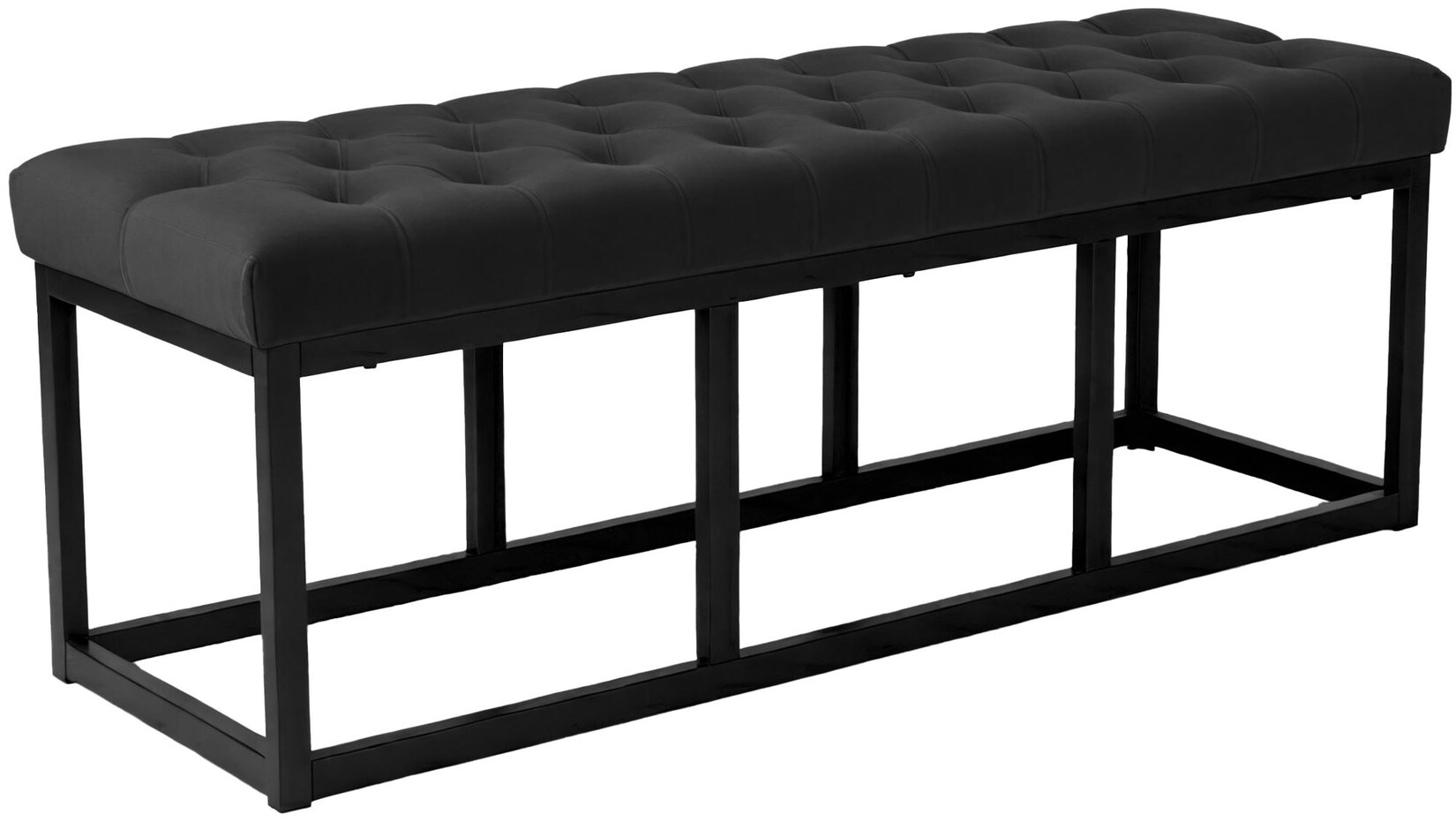 CLP Sitzbank Polson Samt Schwarz 120 cm Farbe: schwarz, Größe: 120 cm