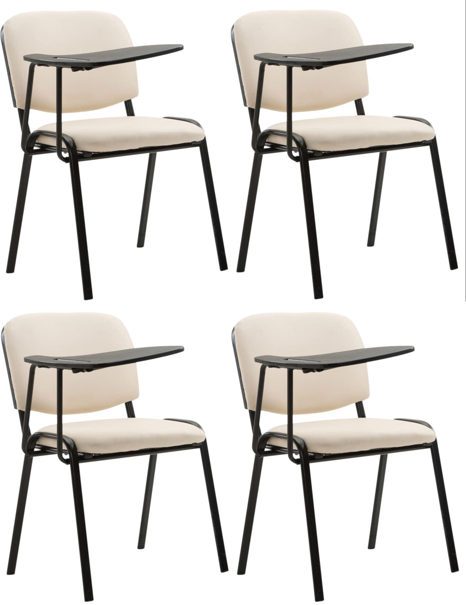 CLP 4er Set St&uuml;hle Ken Mit Klapptisch Kunstleder I Robuste Besucherst&uuml;hle Mit Gepolsterter Sitzfl&auml;che - Bild 1