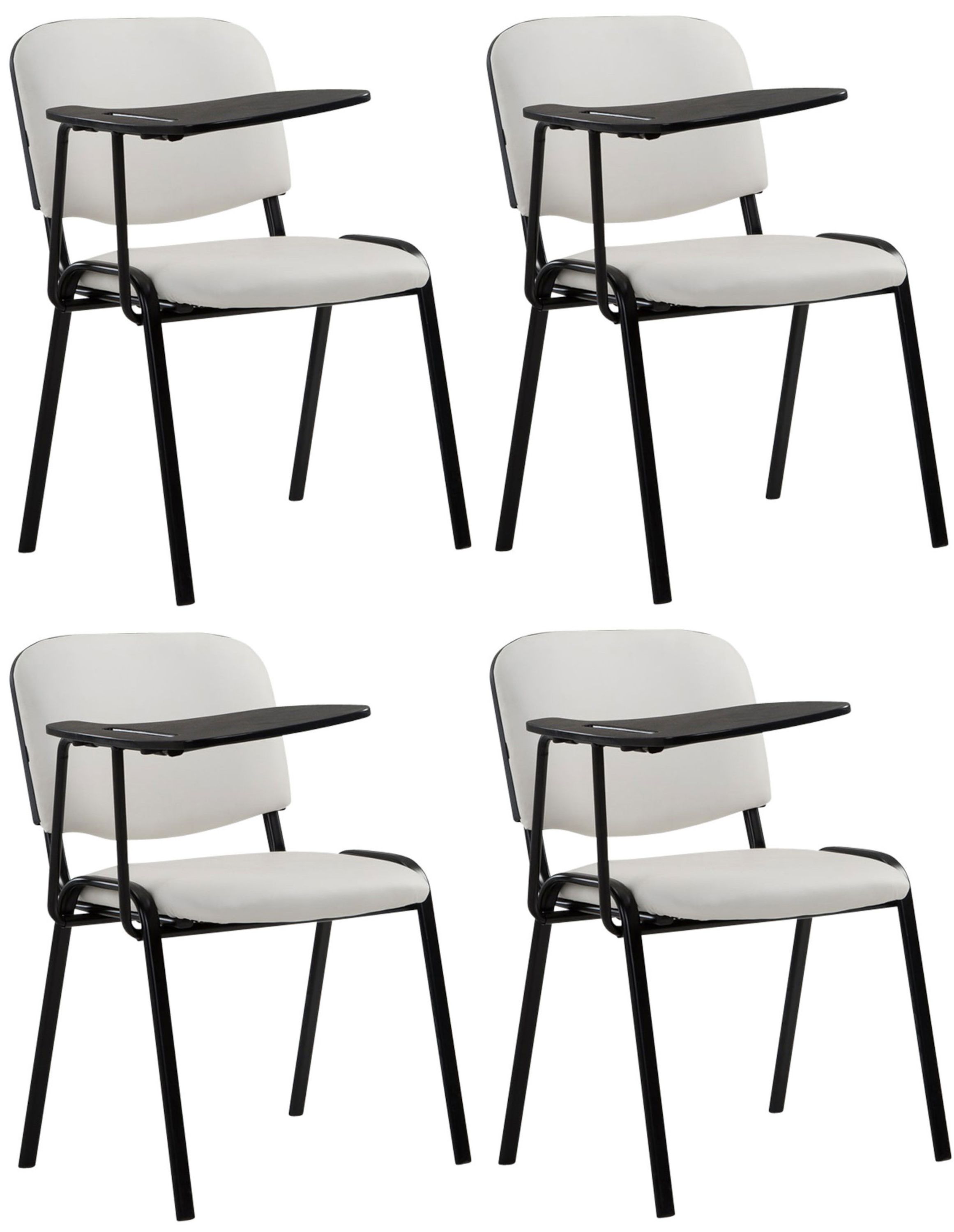 CLP 4er Set St&uuml;hle Ken Mit Klapptisch Kunstleder I Robuste Besucherst&uuml;hle Mit Gepolsterter Sitzfl&auml;che - Bild 1