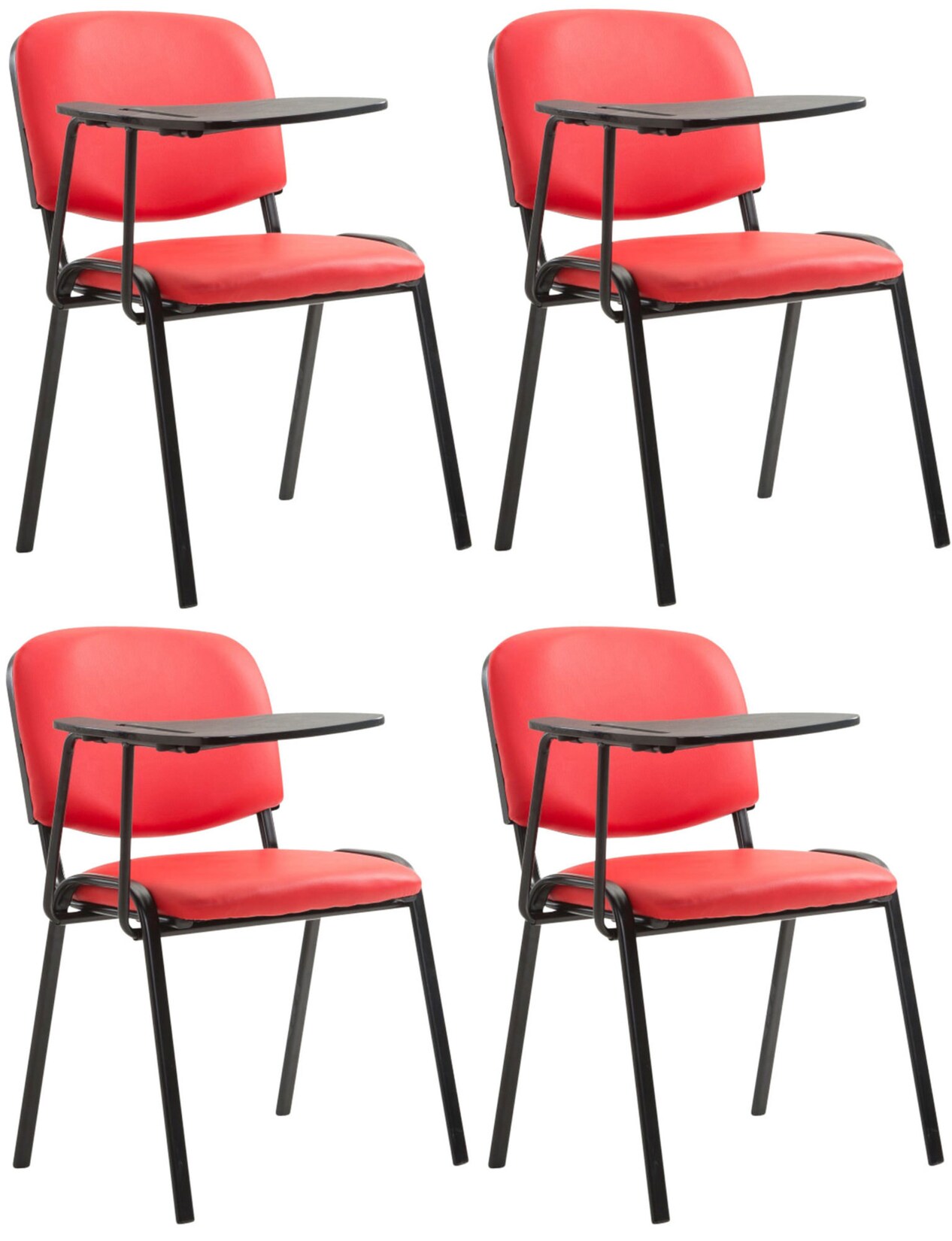 CLP 4er Set Stühle Ken Mit Klapptisch Kunstleder I Robuste Besucherstühle Mit Gepolsterter Sitzfläche