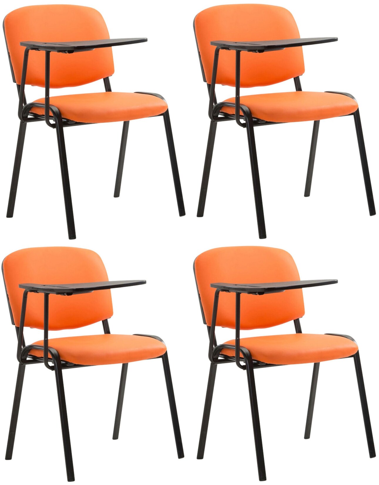 CLP 4er Set Stühle Ken Mit Klapptisch Kunstleder I Robuste Besucherstühle Mit Gepolsterter Sitzfläche