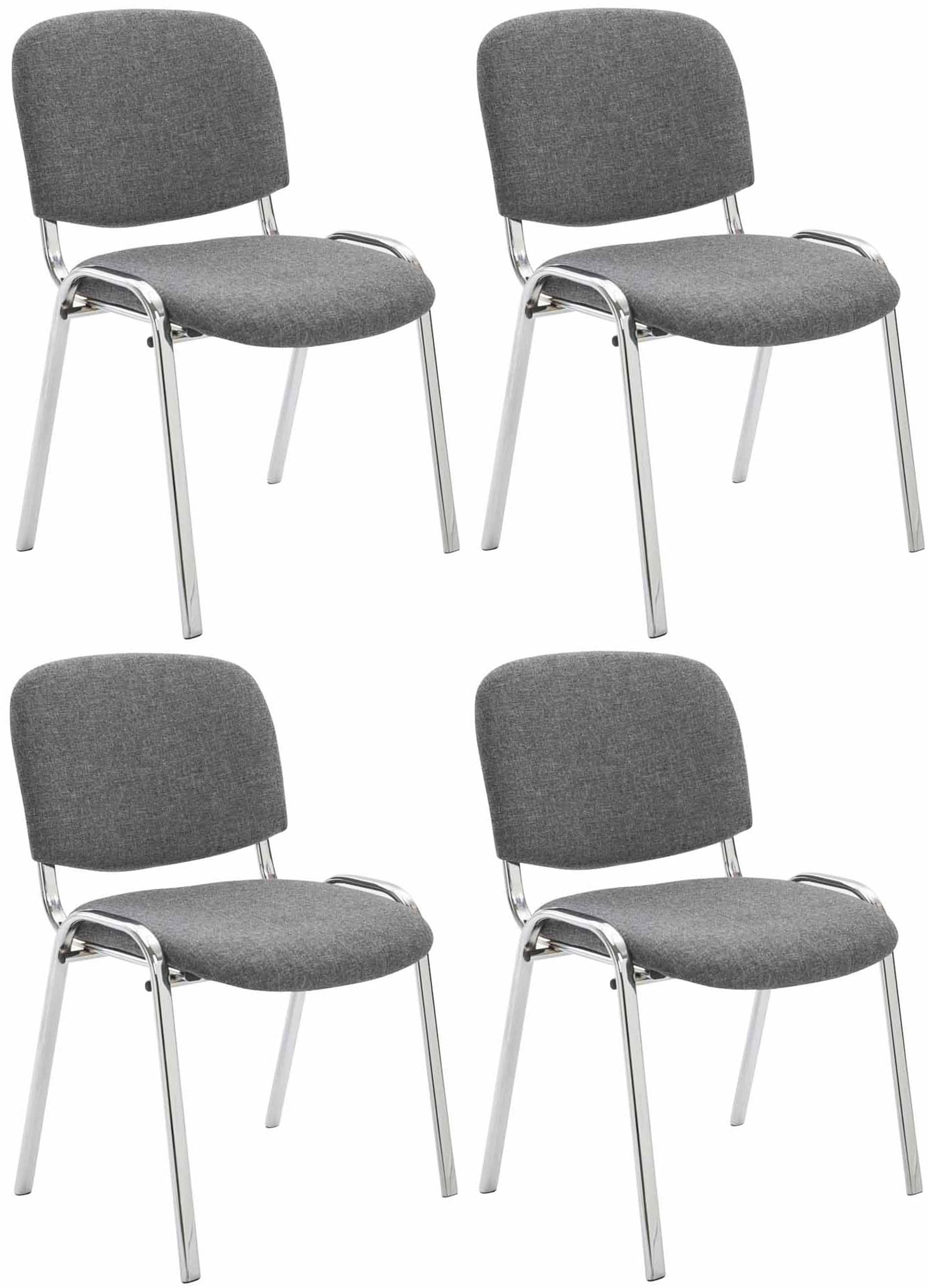 CLP 4er Set St&uuml;hle Ken Chrom Stoff I Gepolsterte Sitzfl&auml;che - Bild 1
