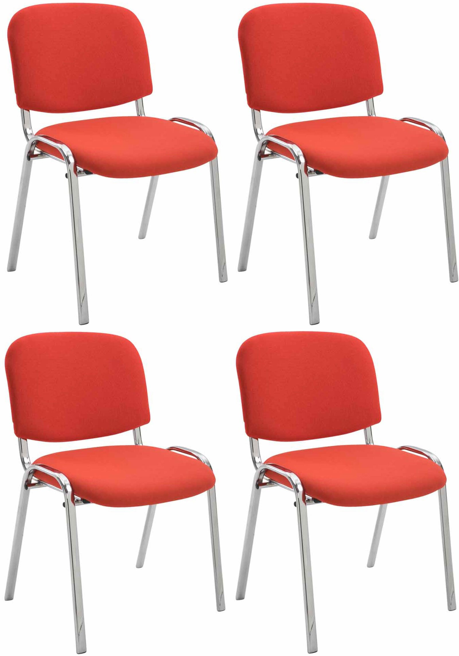 CLP 4er Set St&uuml;hle Ken Chrom Stoff I Gepolsterte Sitzfl&auml;che - Bild 1