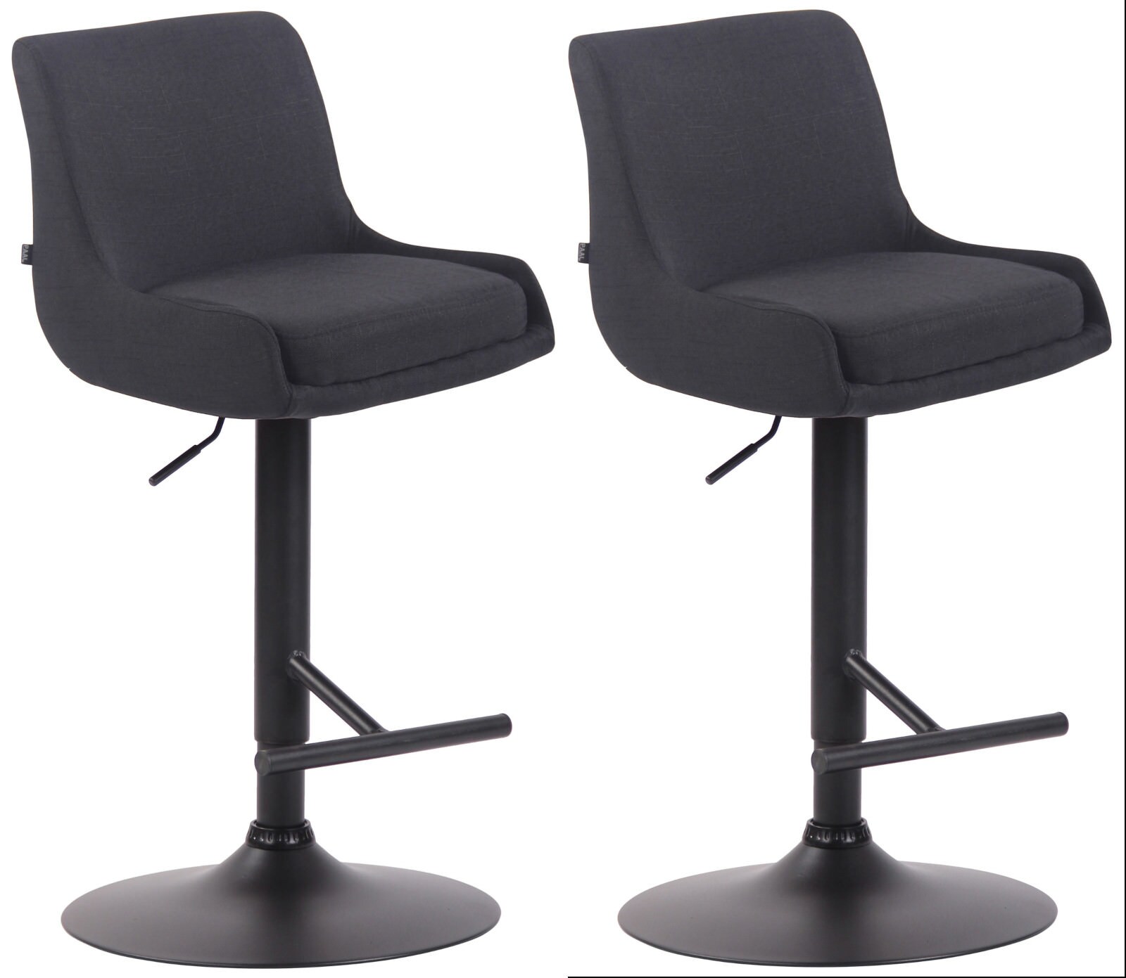 CLP 2er Set Barhocker Club Mit Stoffbezug I Thekenhocker Mit Fu&szlig;st&uuml;tze I H&ouml;henverstellbarer Barstuhl - Bild 1