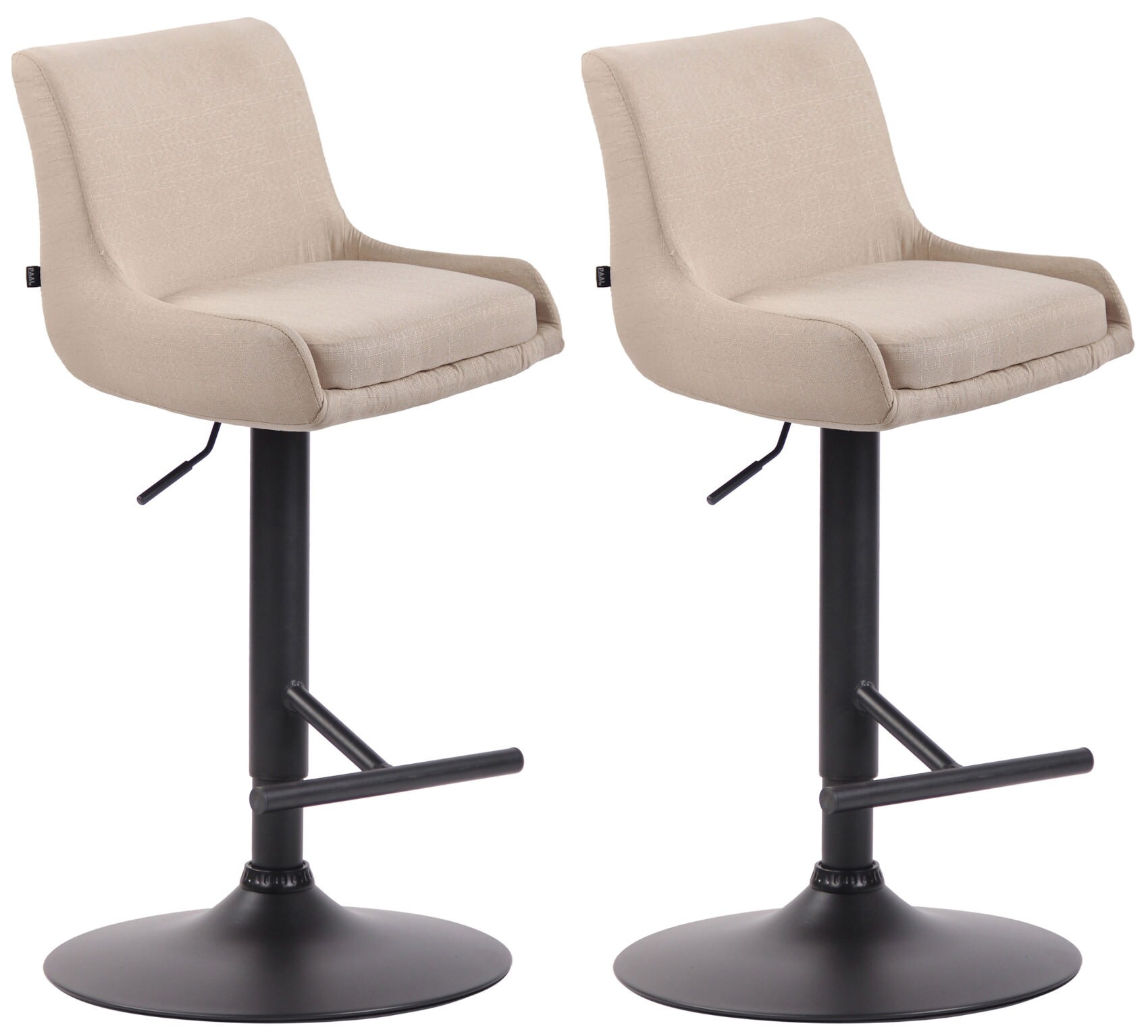 CLP 2er Set Barhocker Club Mit Stoffbezug I Thekenhocker Mit Fu&szlig;st&uuml;tze I H&ouml;henverstellbarer Barstuhl - Bild 1