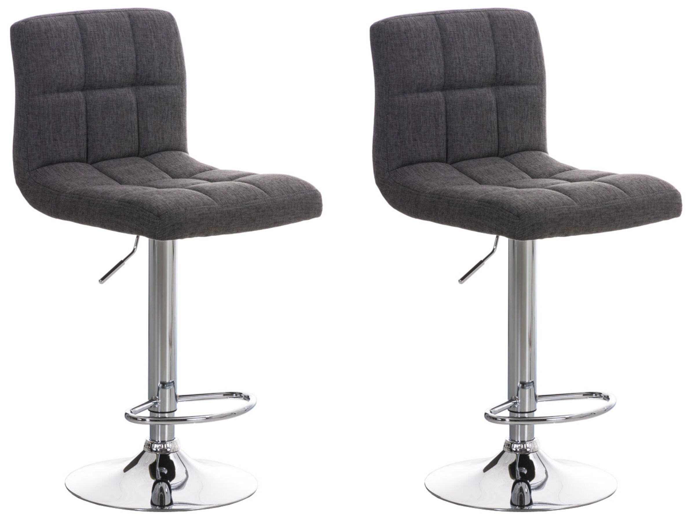 CLP 2er Set Barhocker Peru Mit Stoffbezug I Drehbare, H&ouml;henverstellbare Barst&uuml;hle Mit Lehne & Metallgestell In Chrom-Optik - Bild 1