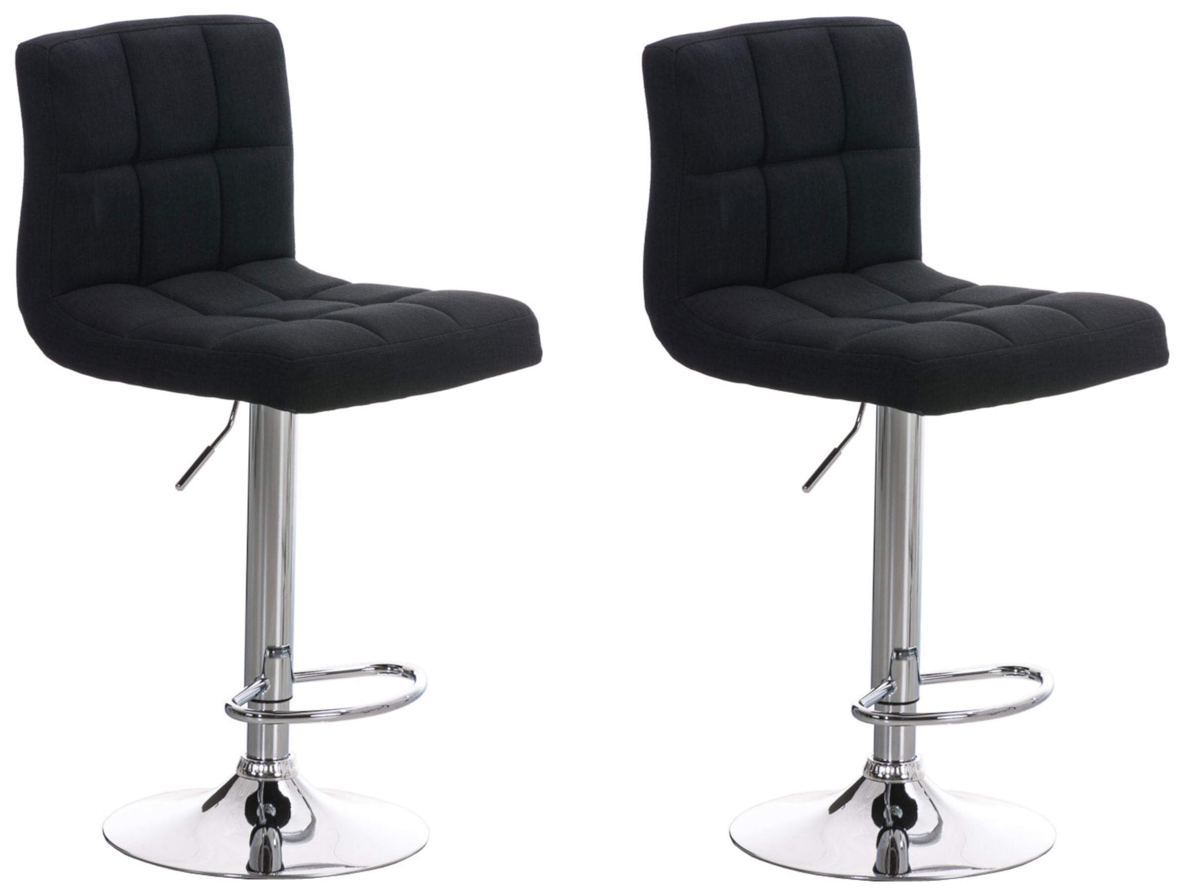 CLP 2er Set Barhocker Peru Mit Stoffbezug I Drehbare, H&ouml;henverstellbare Barst&uuml;hle Mit Lehne & Metallgestell In Chrom-Optik - Bild 1