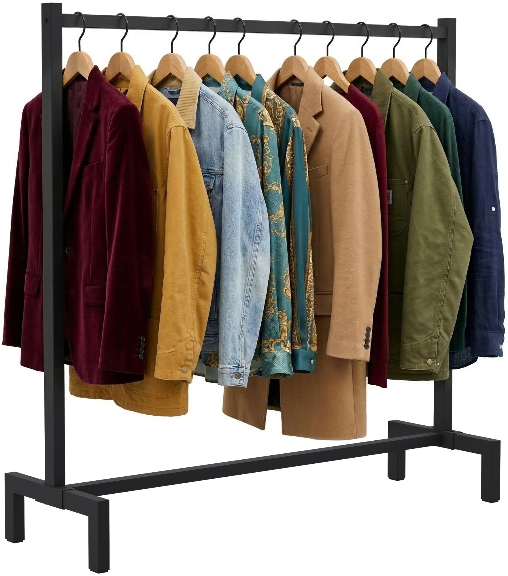 CLP Melva Garderobenst&auml;nder Metall, Kleiderst&auml;nder stabil im Industrial Look mit 1 Stange, robust f&uuml;r Flur oder B&uuml;ro - Bild 1