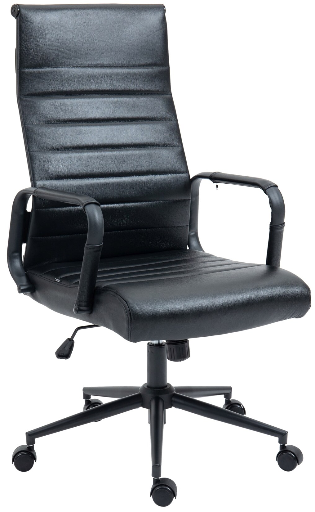 CLP Bürostuhl ergonomisch Kolumbus Echtleder, Schreibtischstuhl höhenverstellbar stufenlos, Drehstuhl mit Rollen bis 150 kg belastbar